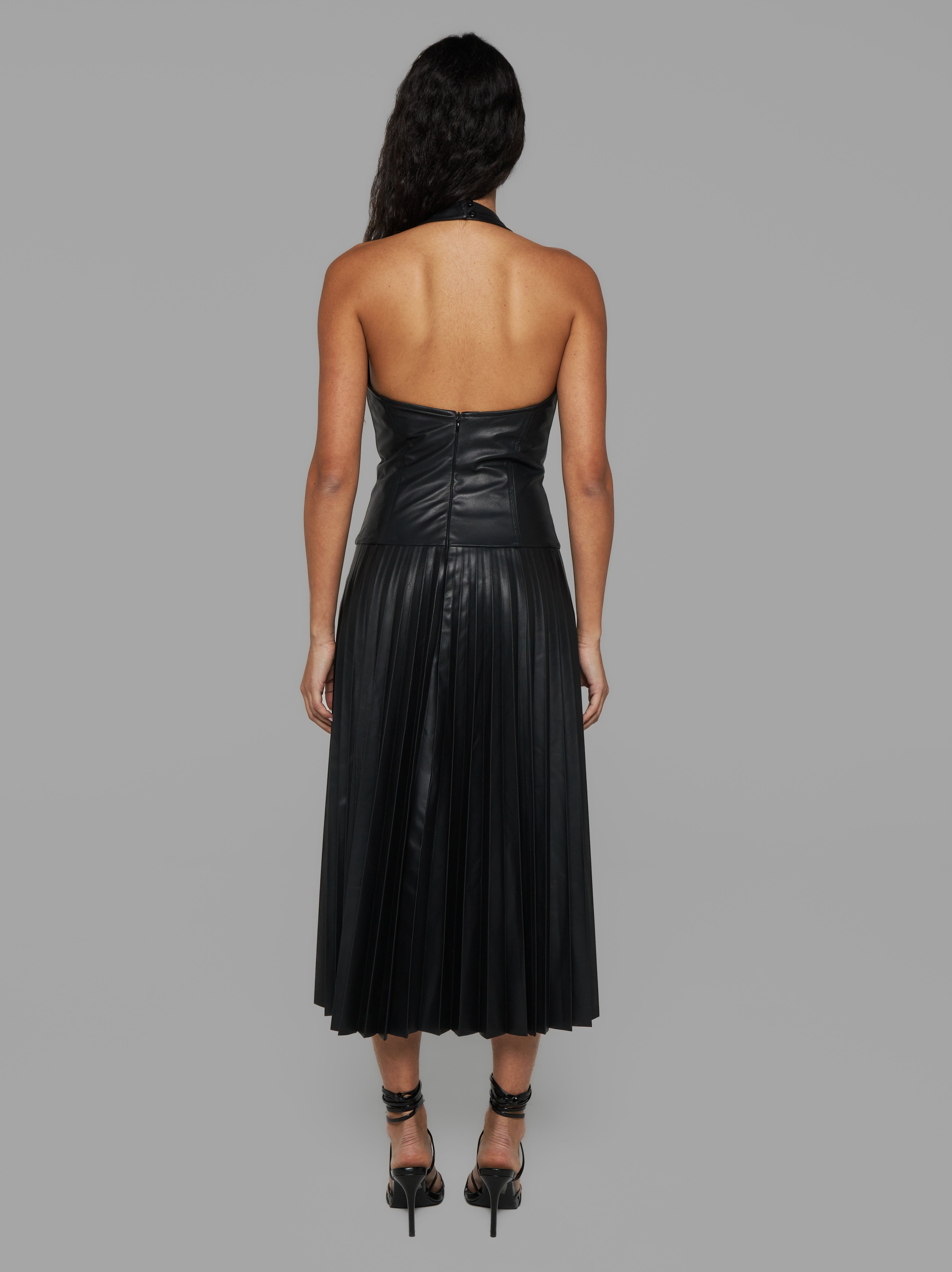 Abito in pelle Plissé Midi