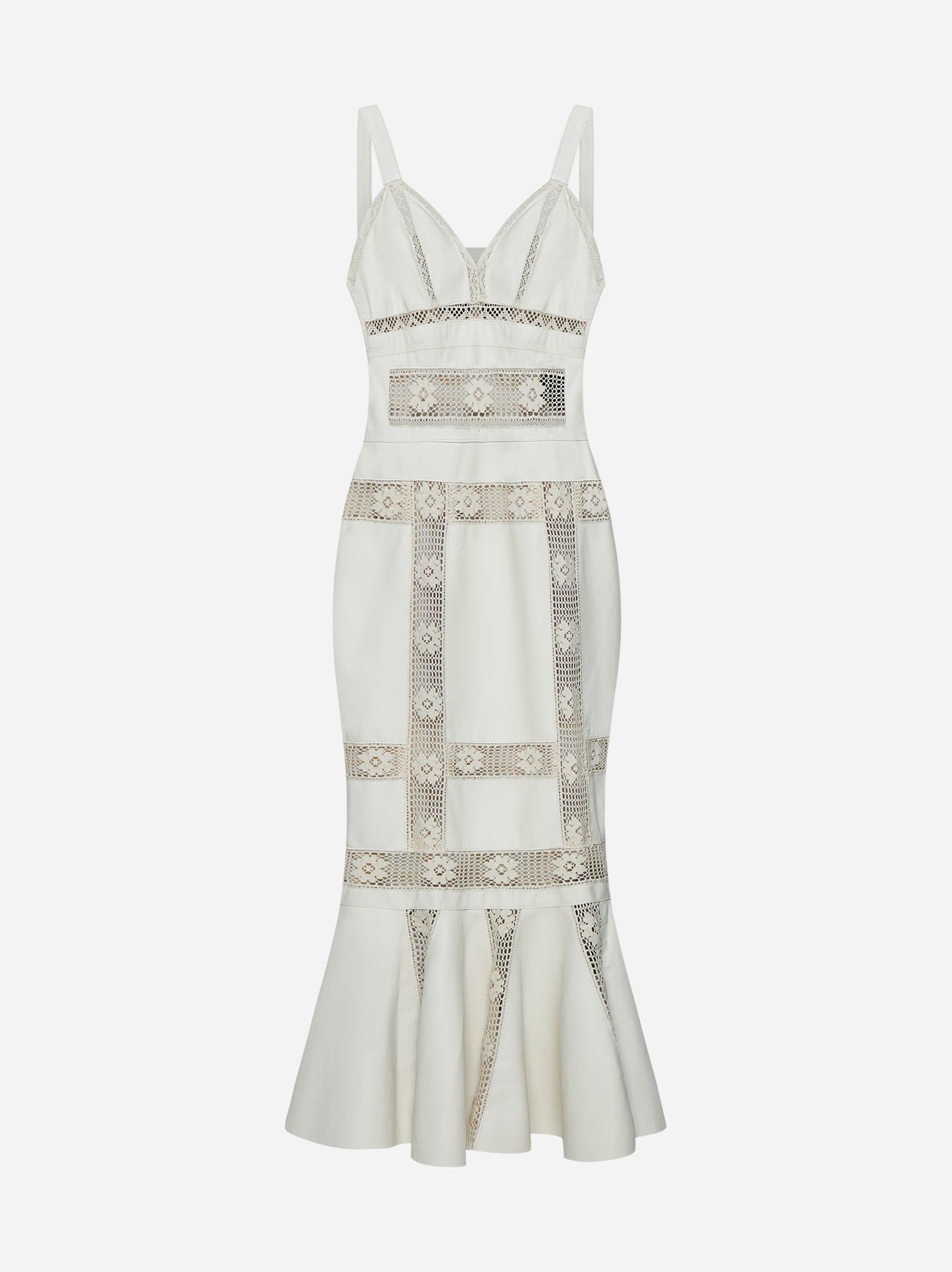 Mermaid leather dress with lace