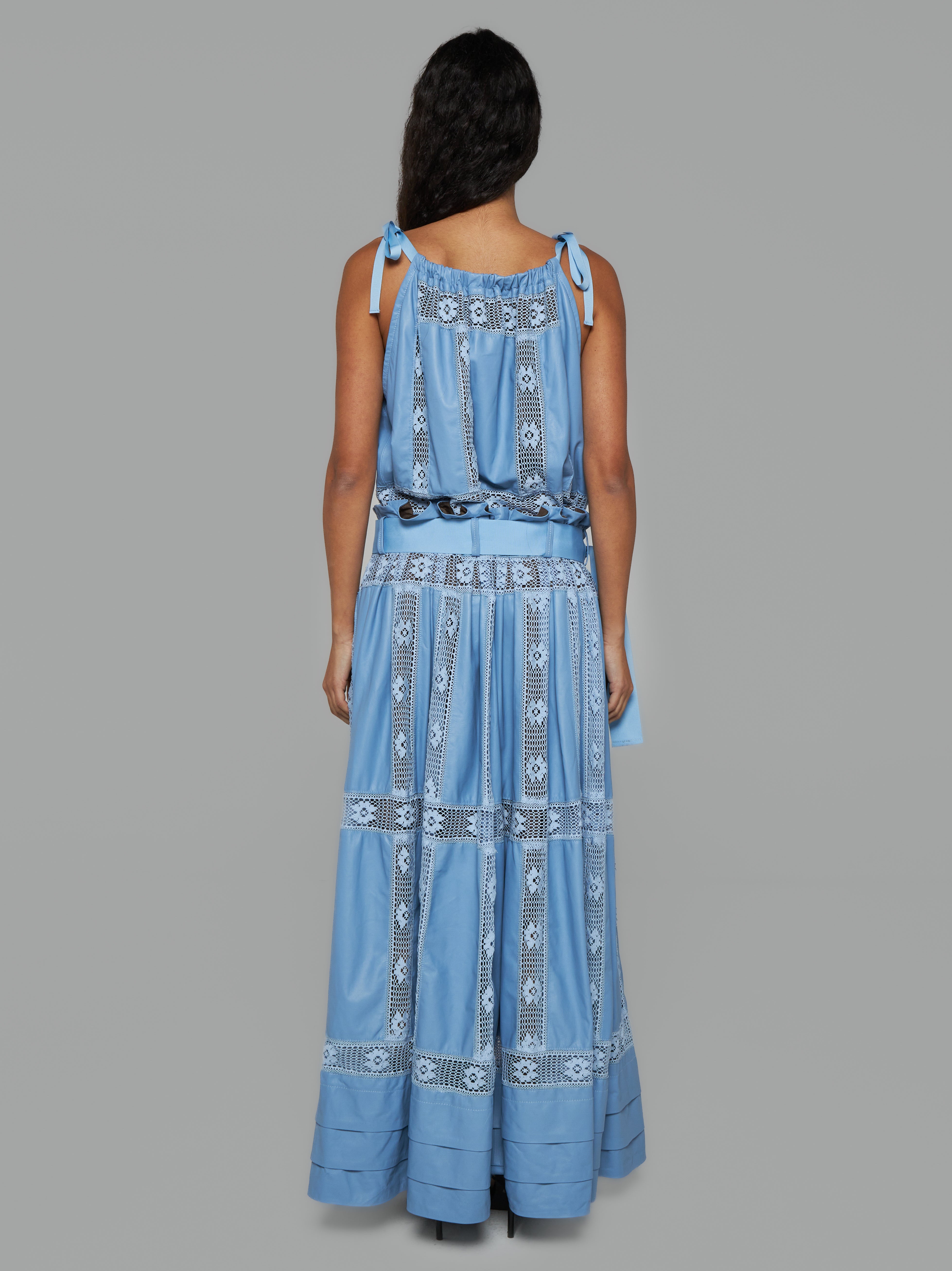 Nappa leather dress with lace