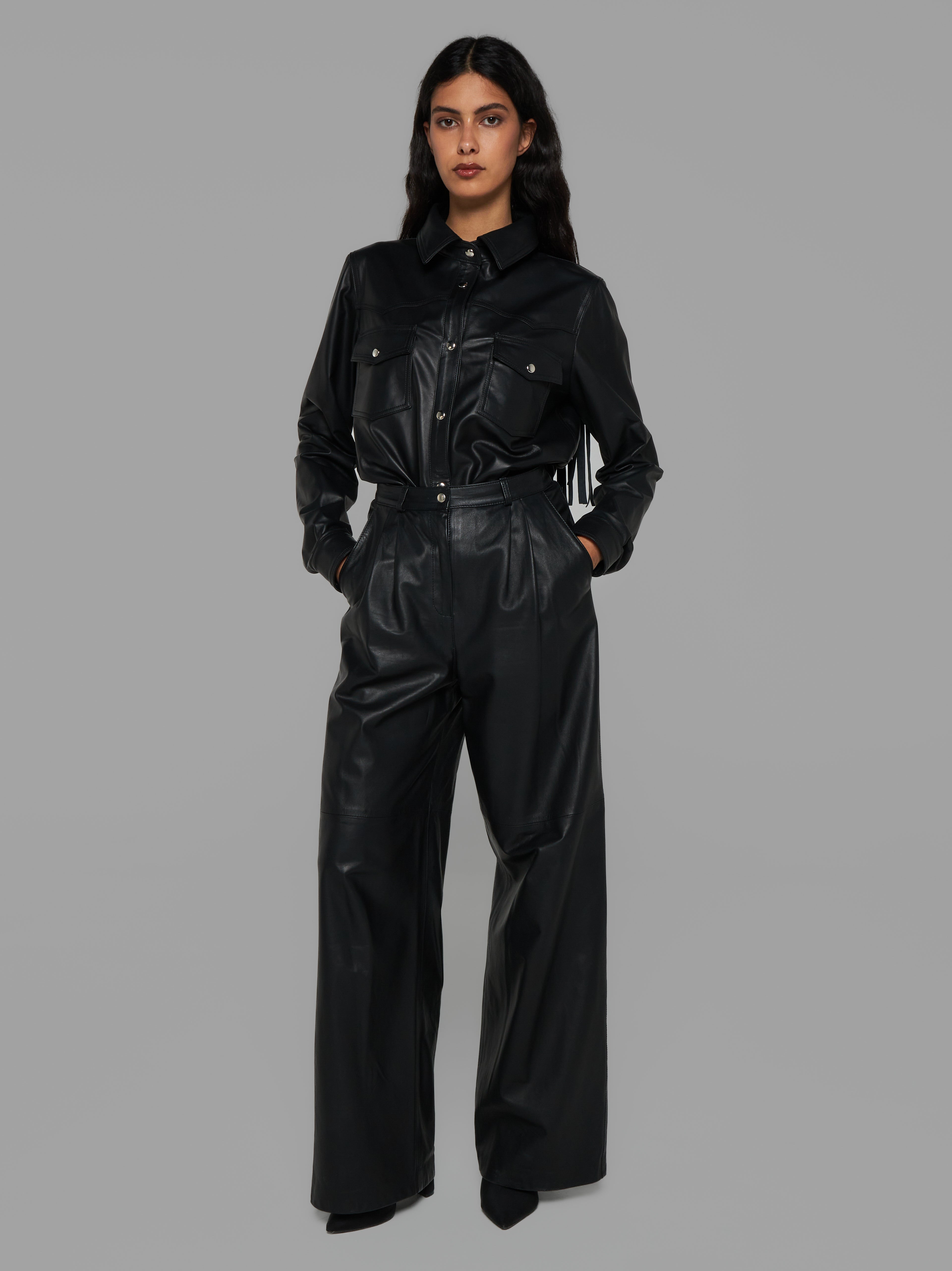 Leather Shirt with Fringes