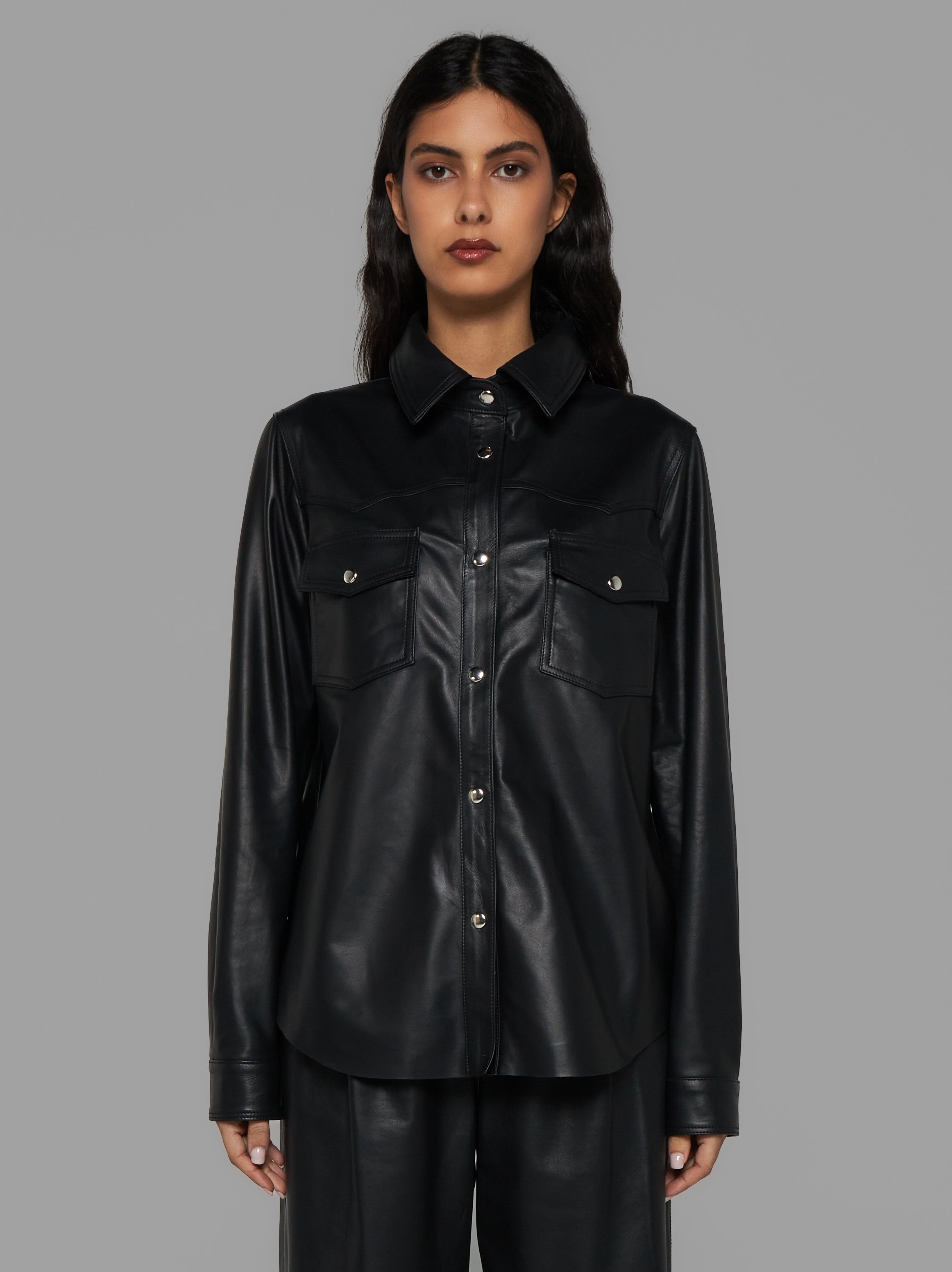 Camicia in pelle con Frange