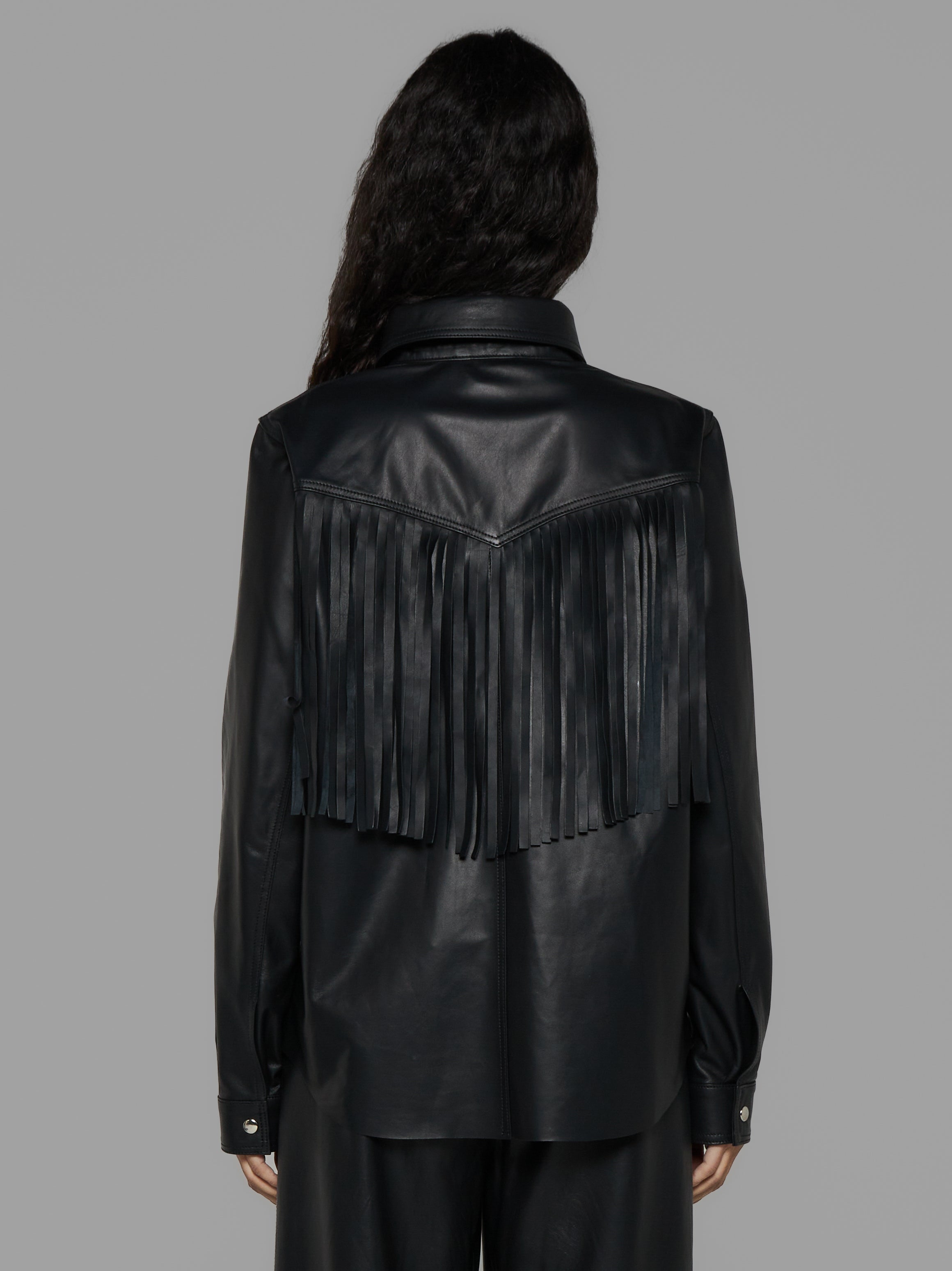 Camicia in pelle con Frange