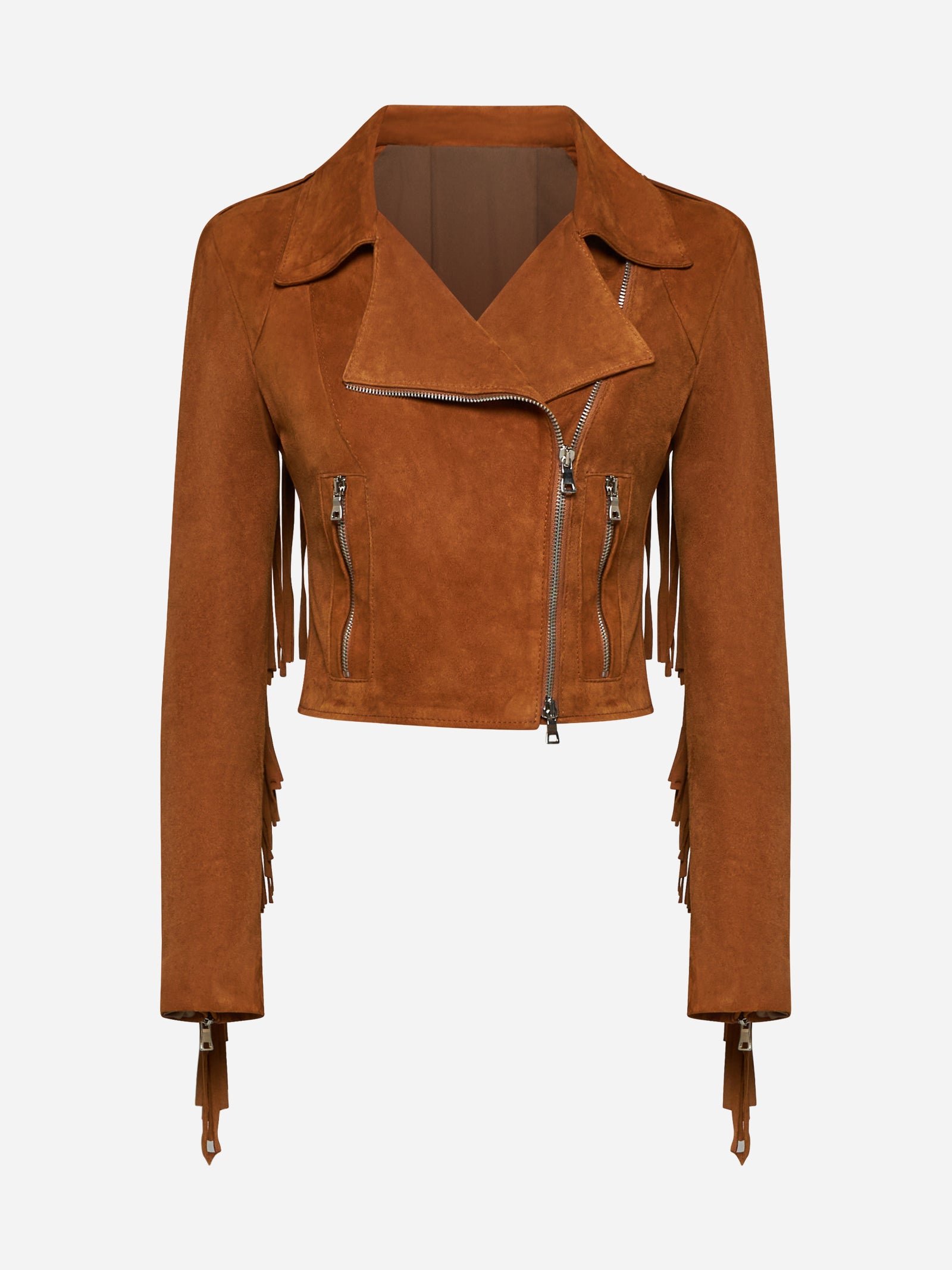 Suede Jacket with Fringes