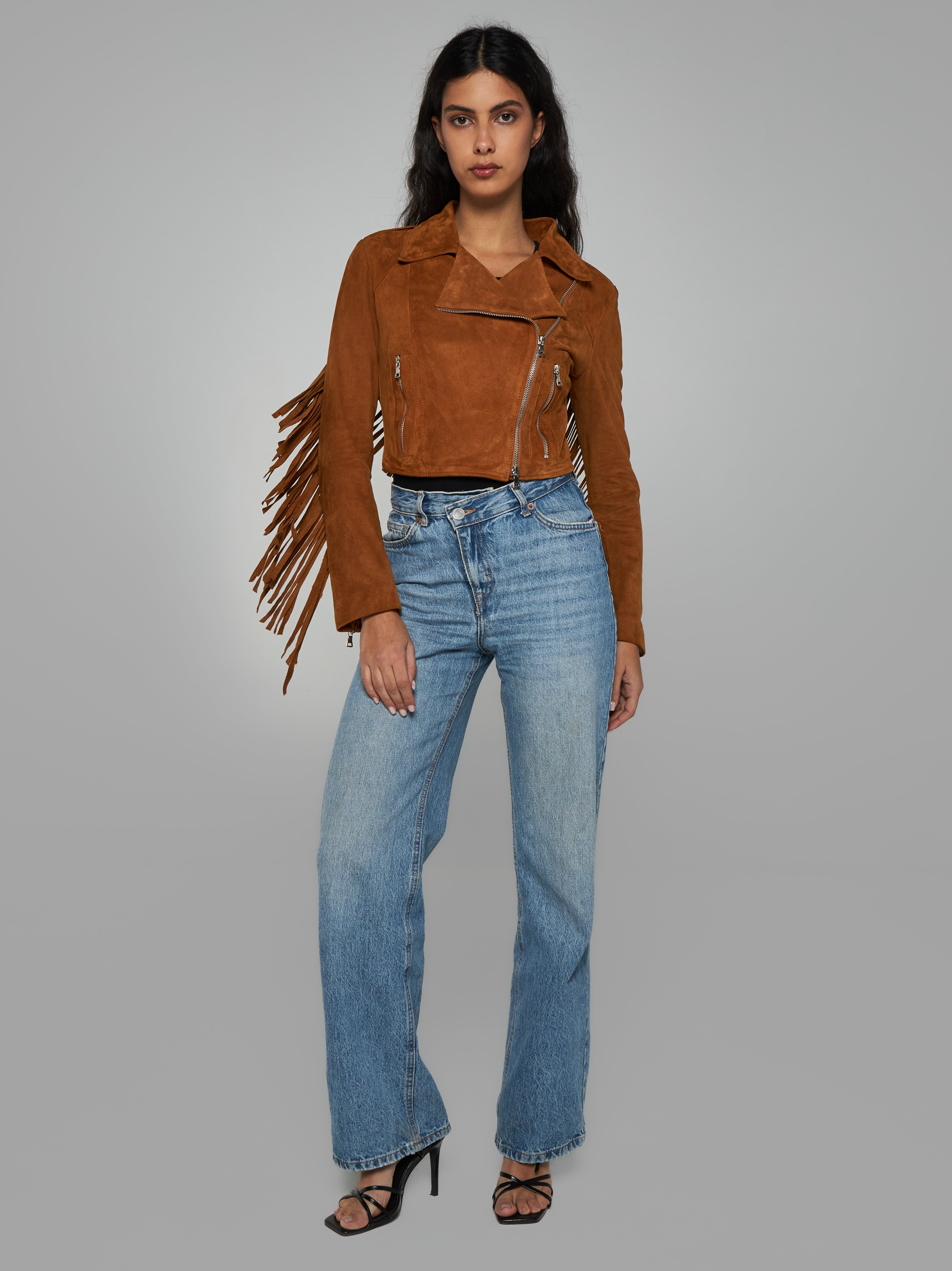 Suede Jacket with Fringes