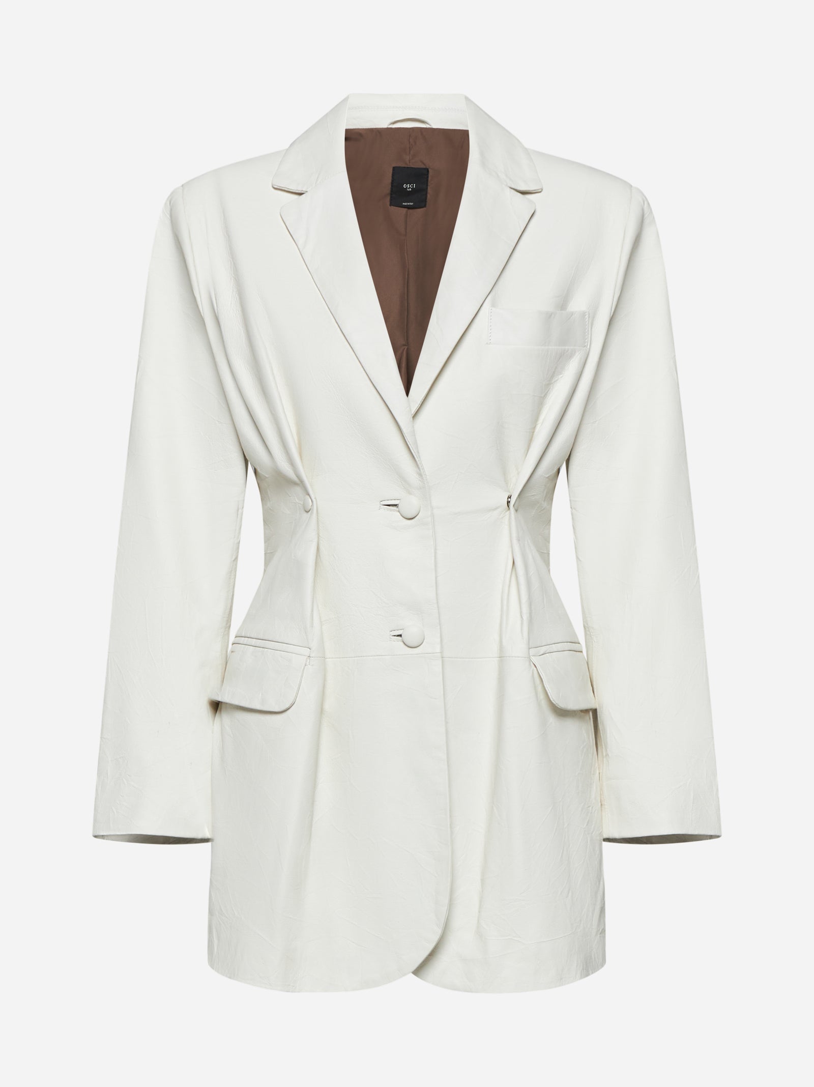 Blazer in crumpled nappa leather