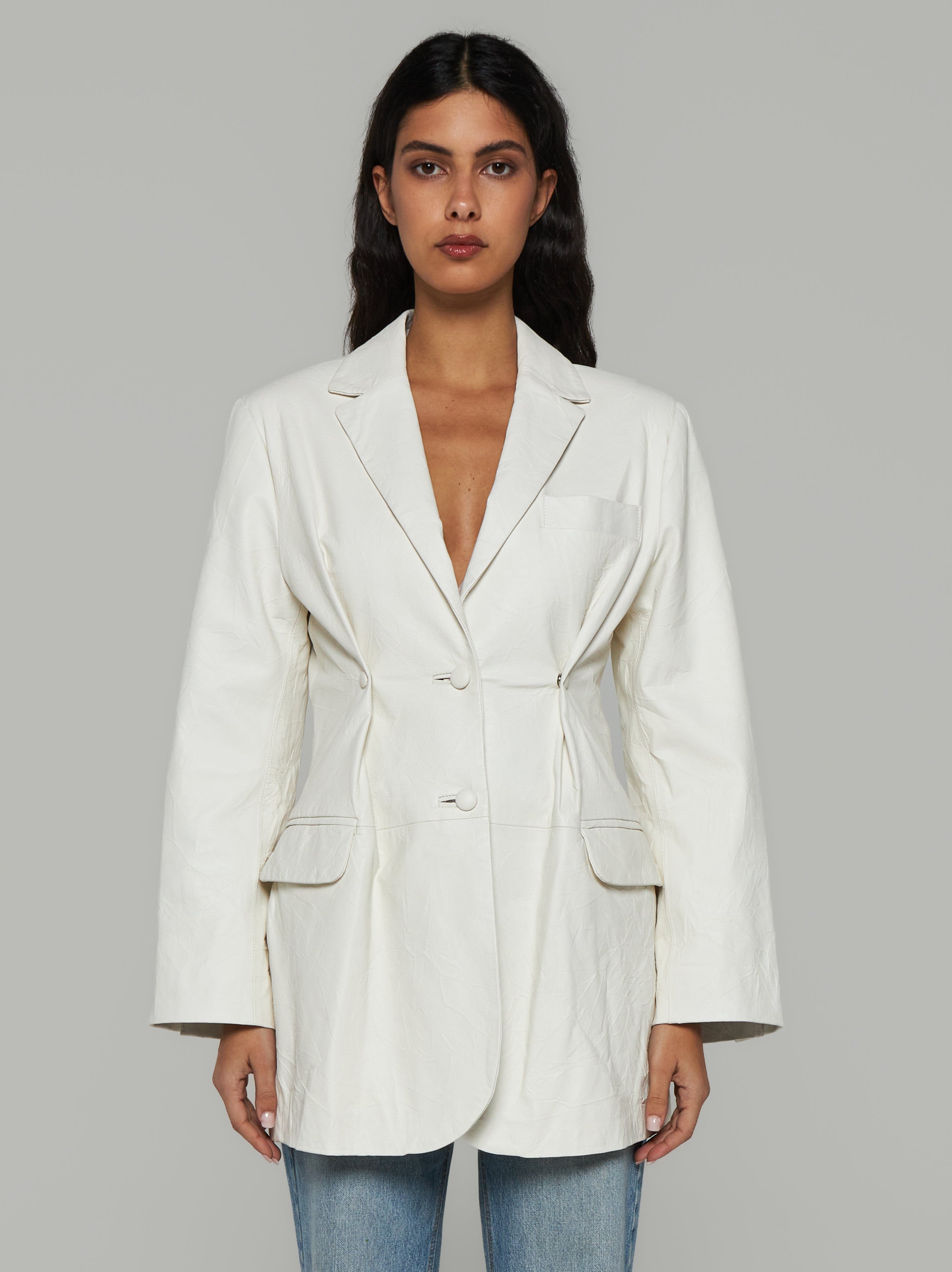 Blazer in nappa stropicciata