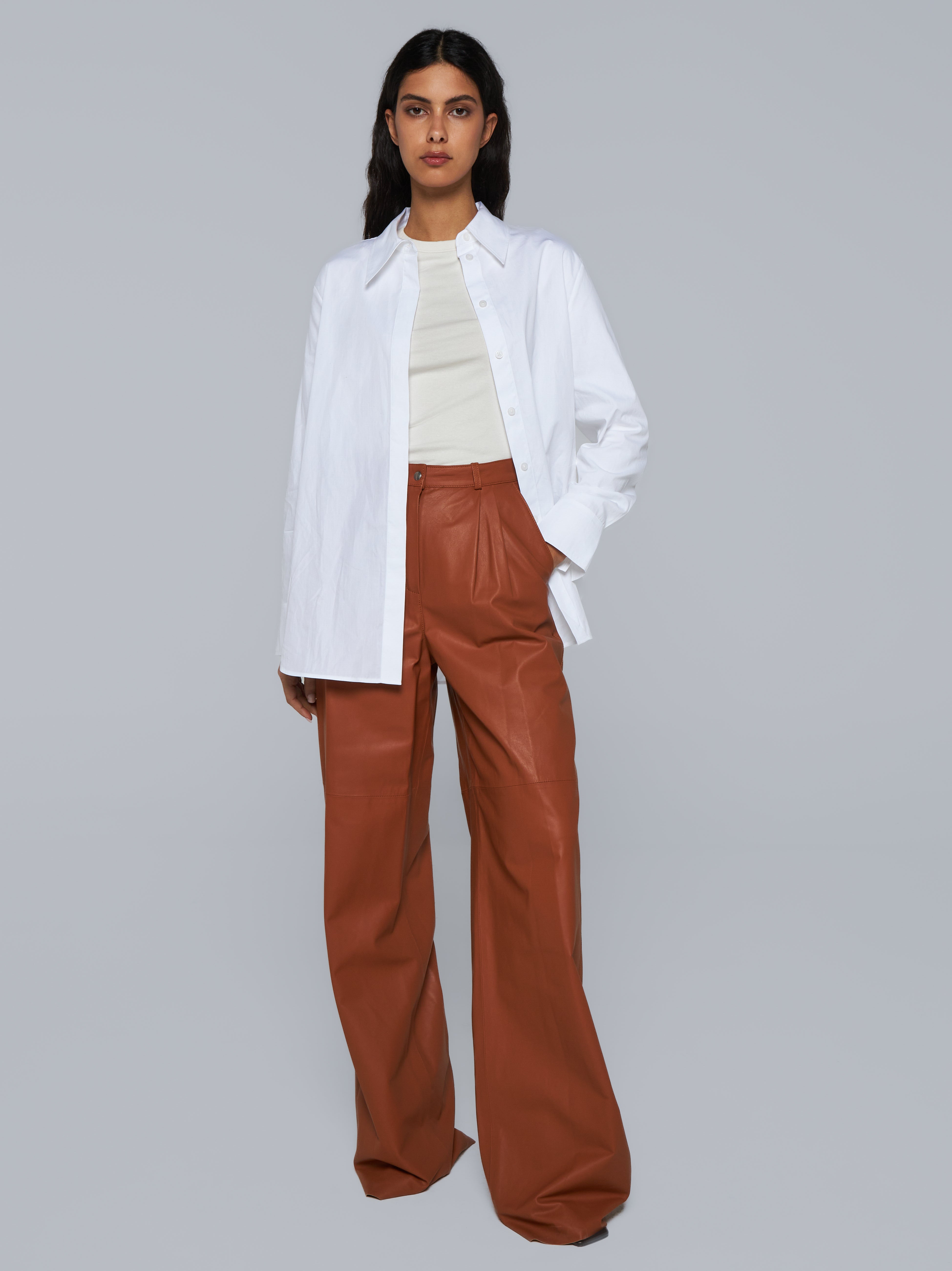 Nappa leather trousers