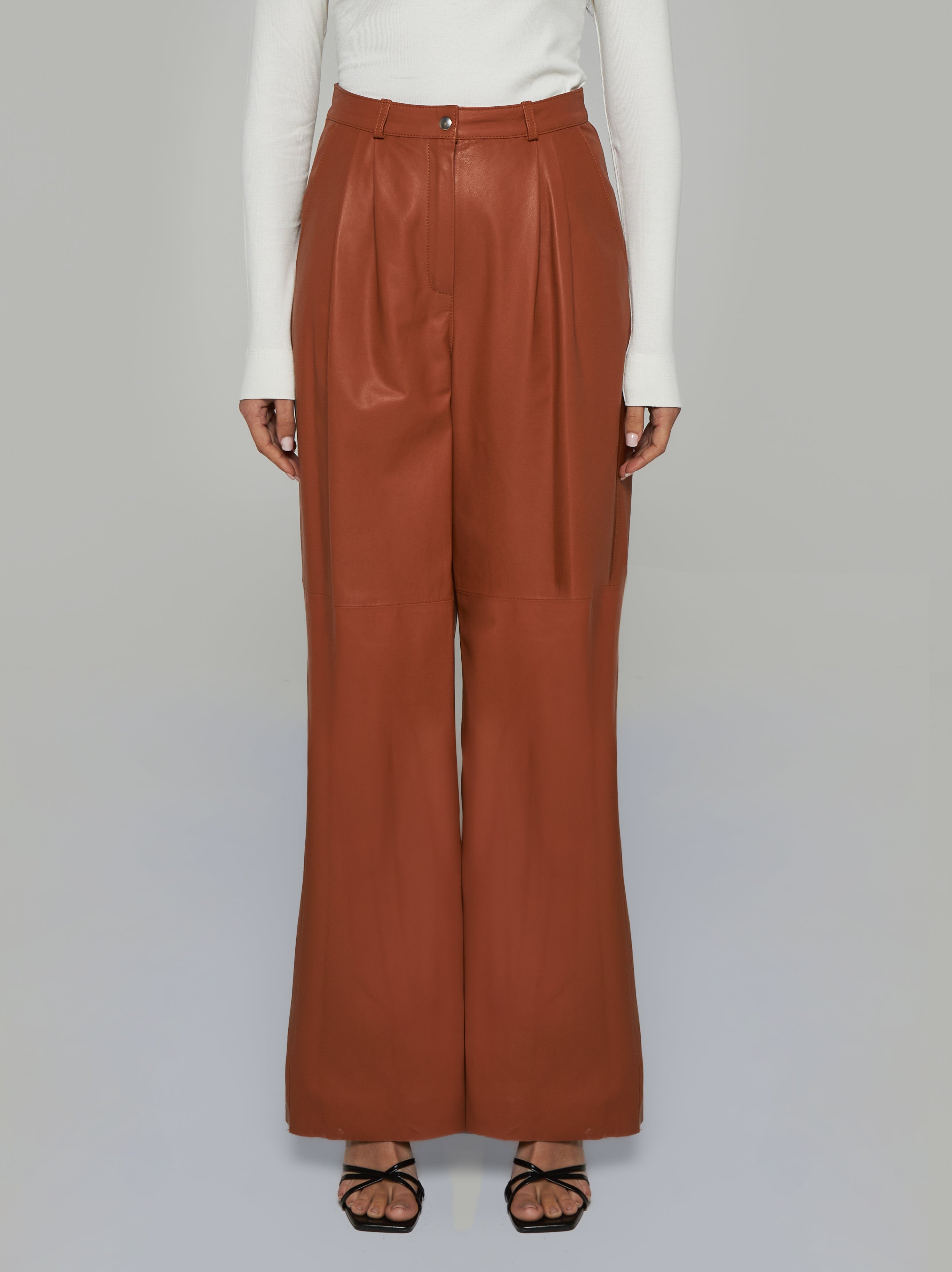 Nappa leather trousers