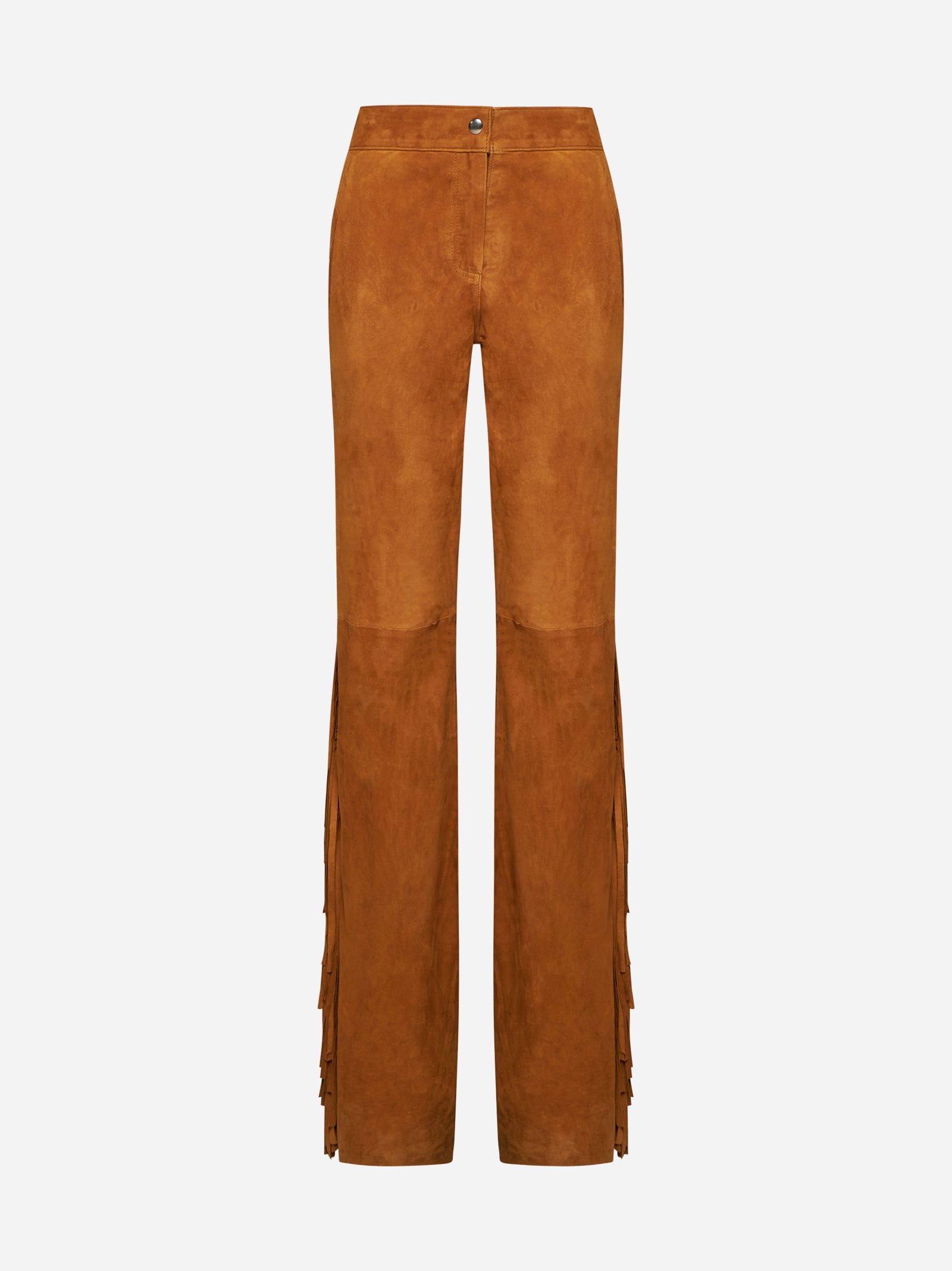 Suede trousers with fringes