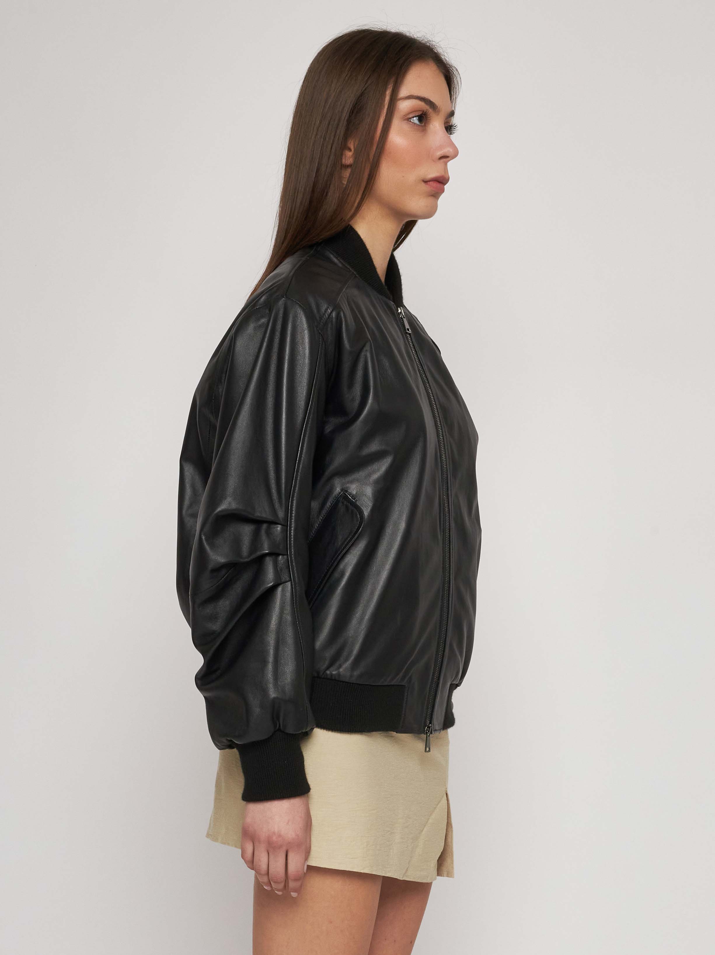 Bomber in quilted classic nappa