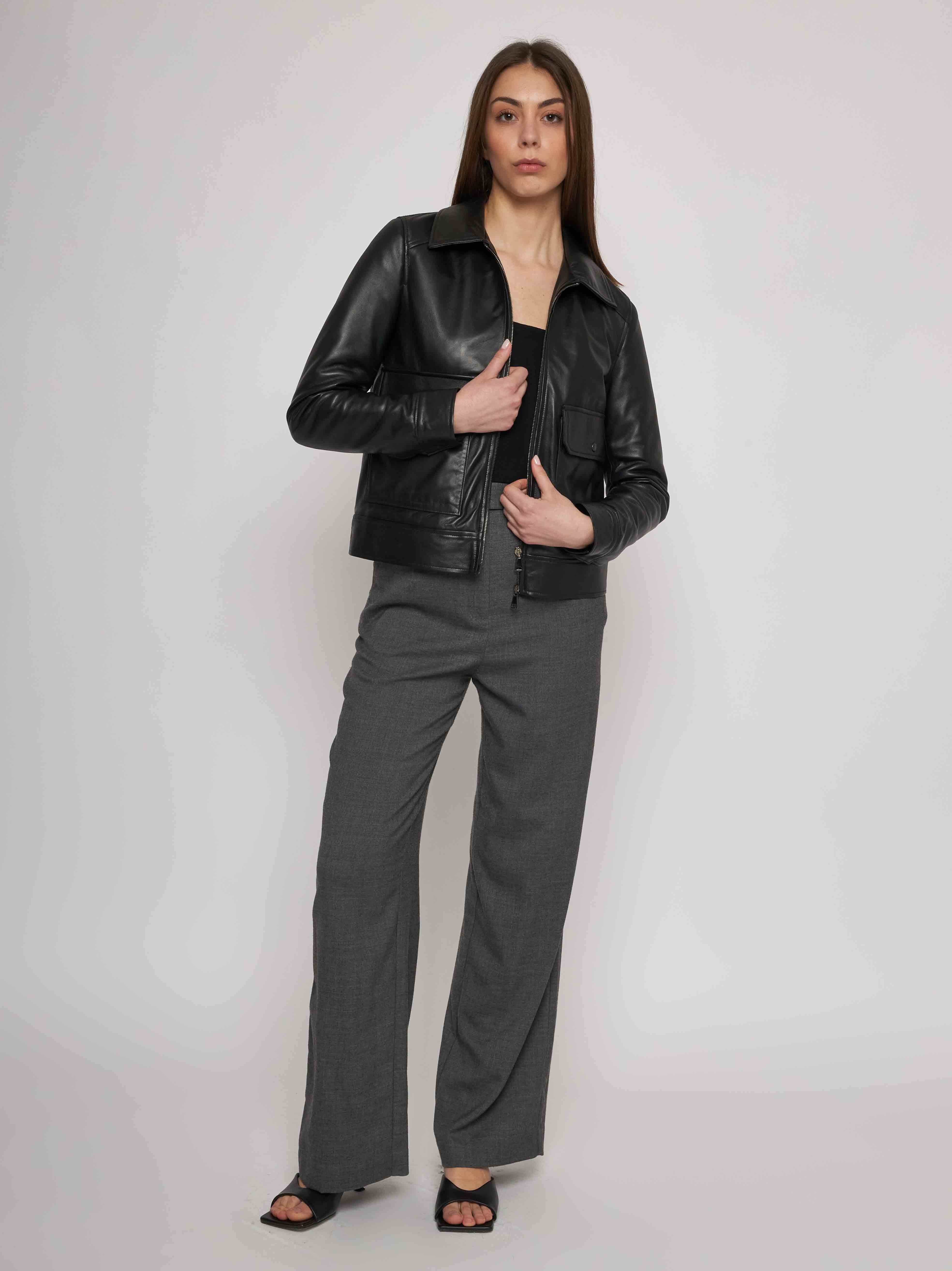 Bomber in quilted classic nappa