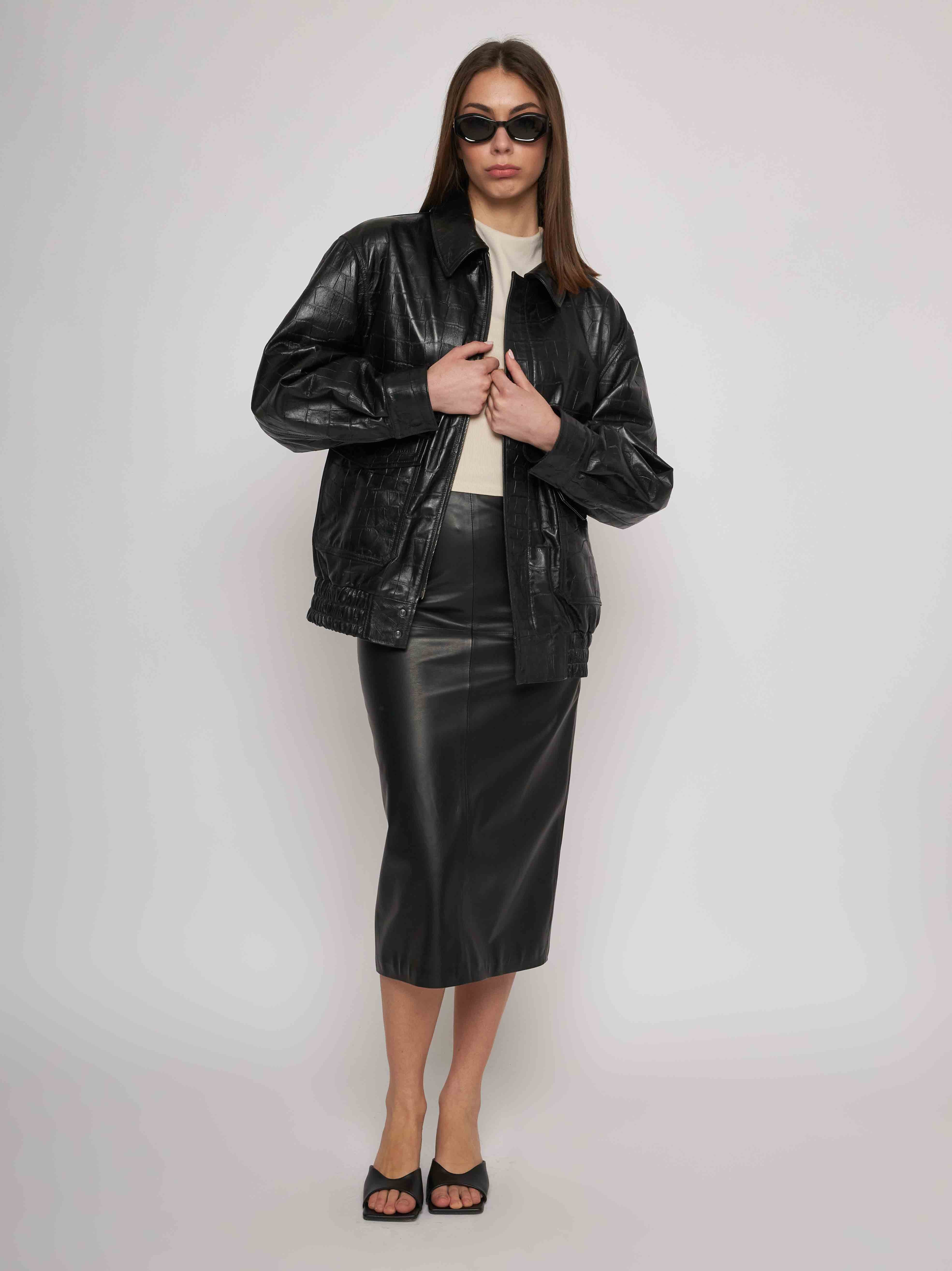 Bomber in quilted classic nappa