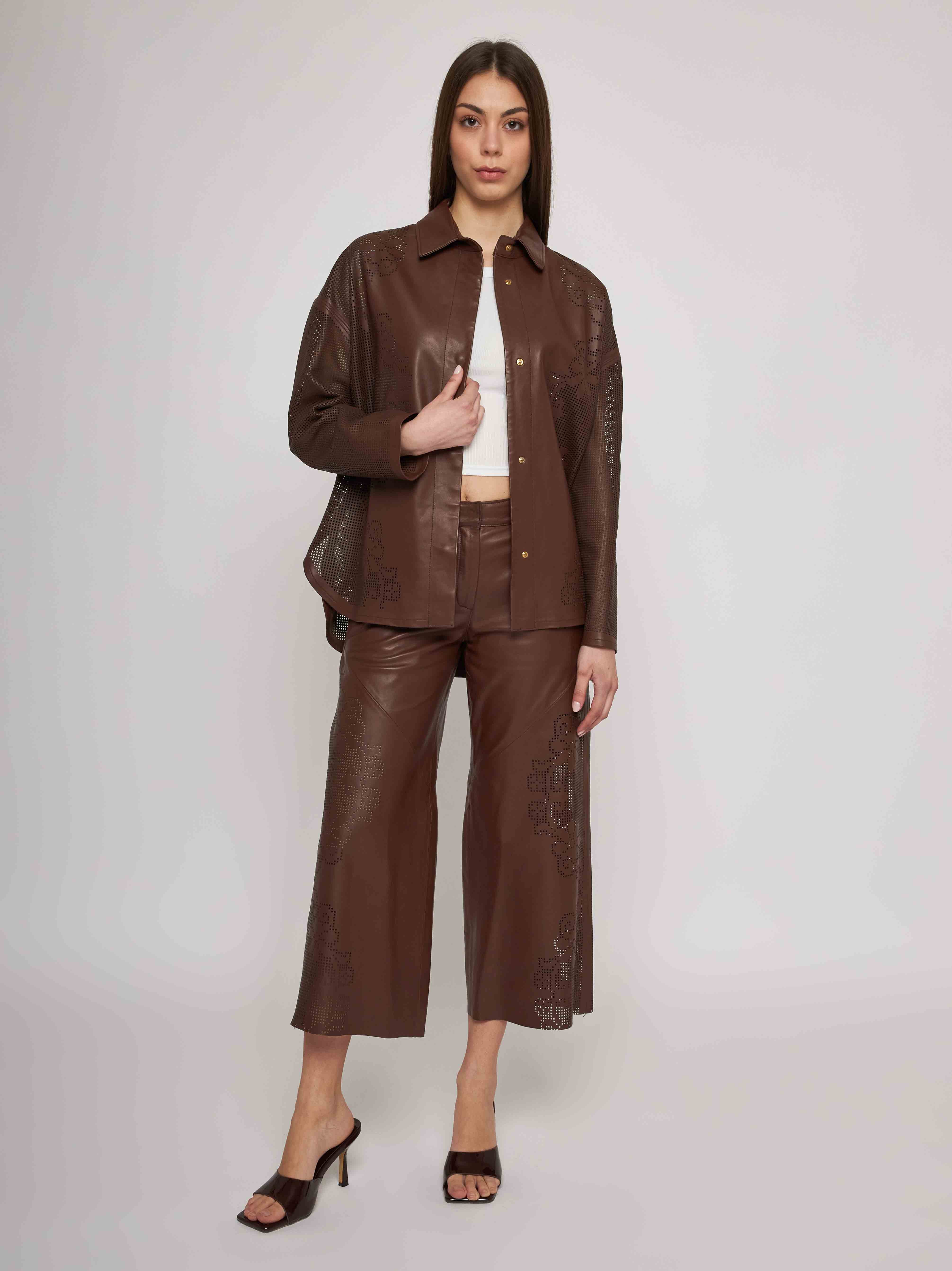 Laser cut nappa shirt 33CM06-10101/11