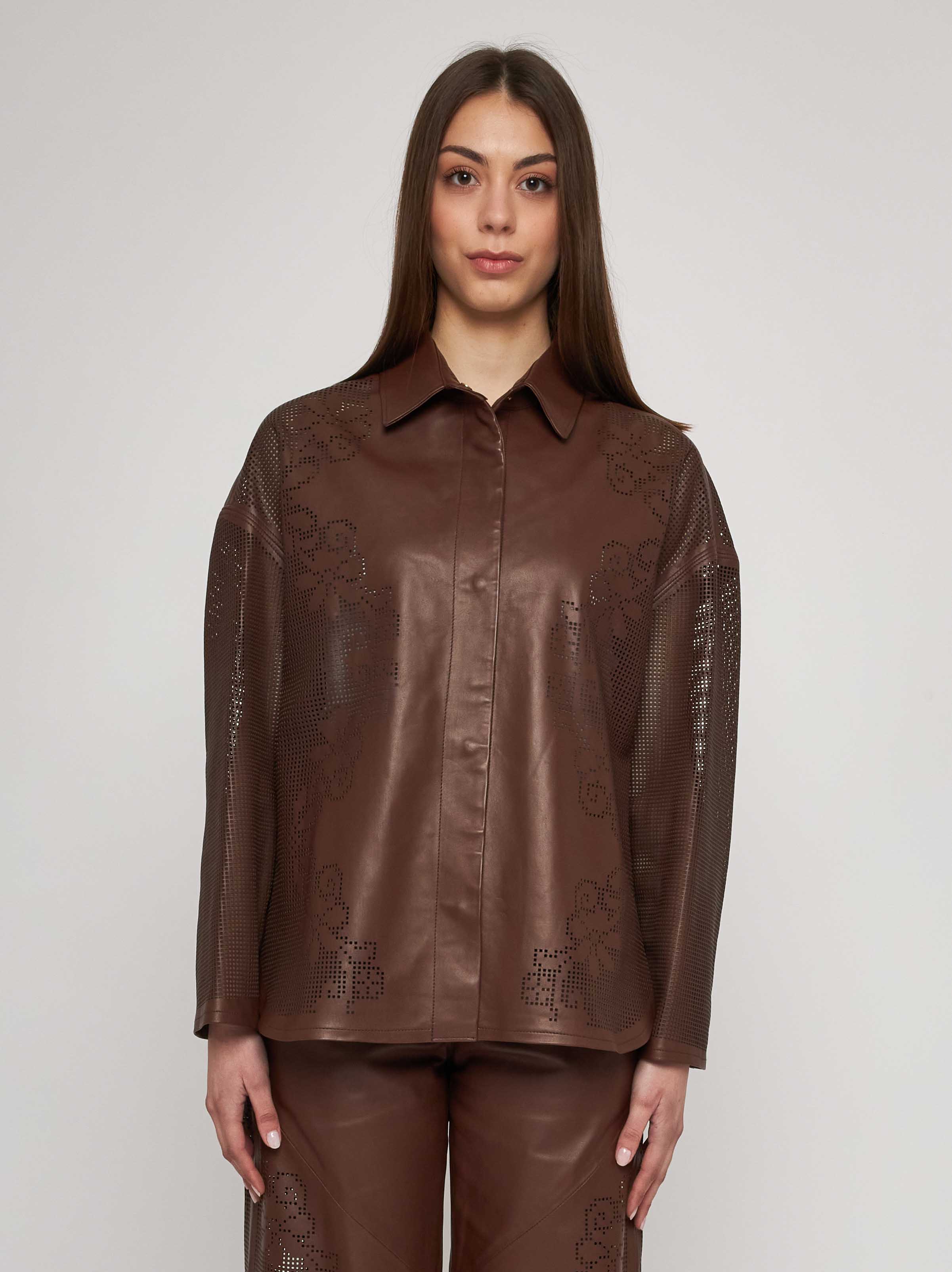 Laser cut nappa shirt 33CM06-10101/11