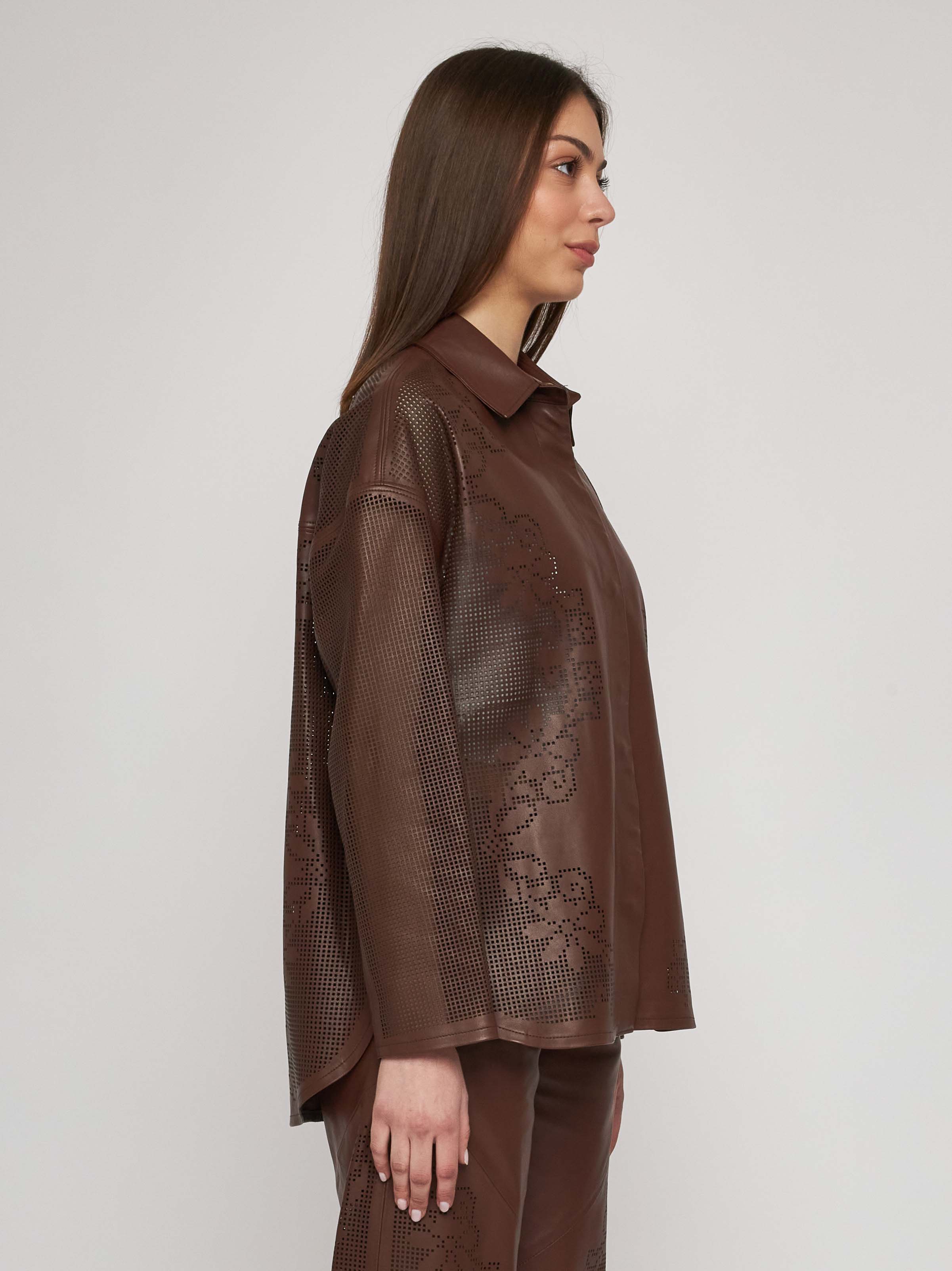 Laser cut nappa shirt 33CM06-10101/11