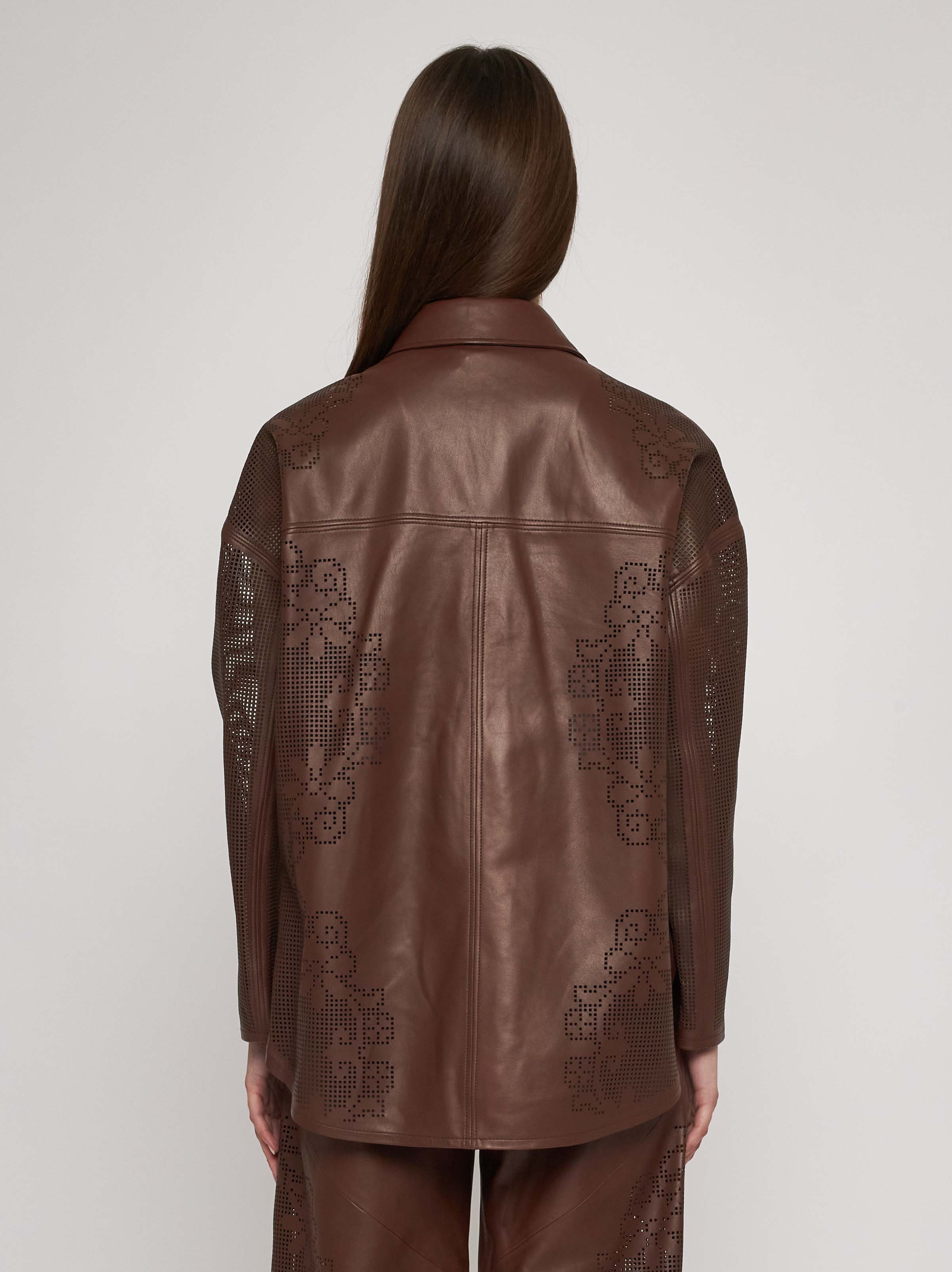 Laser cut nappa shirt 33CM06-10101/11