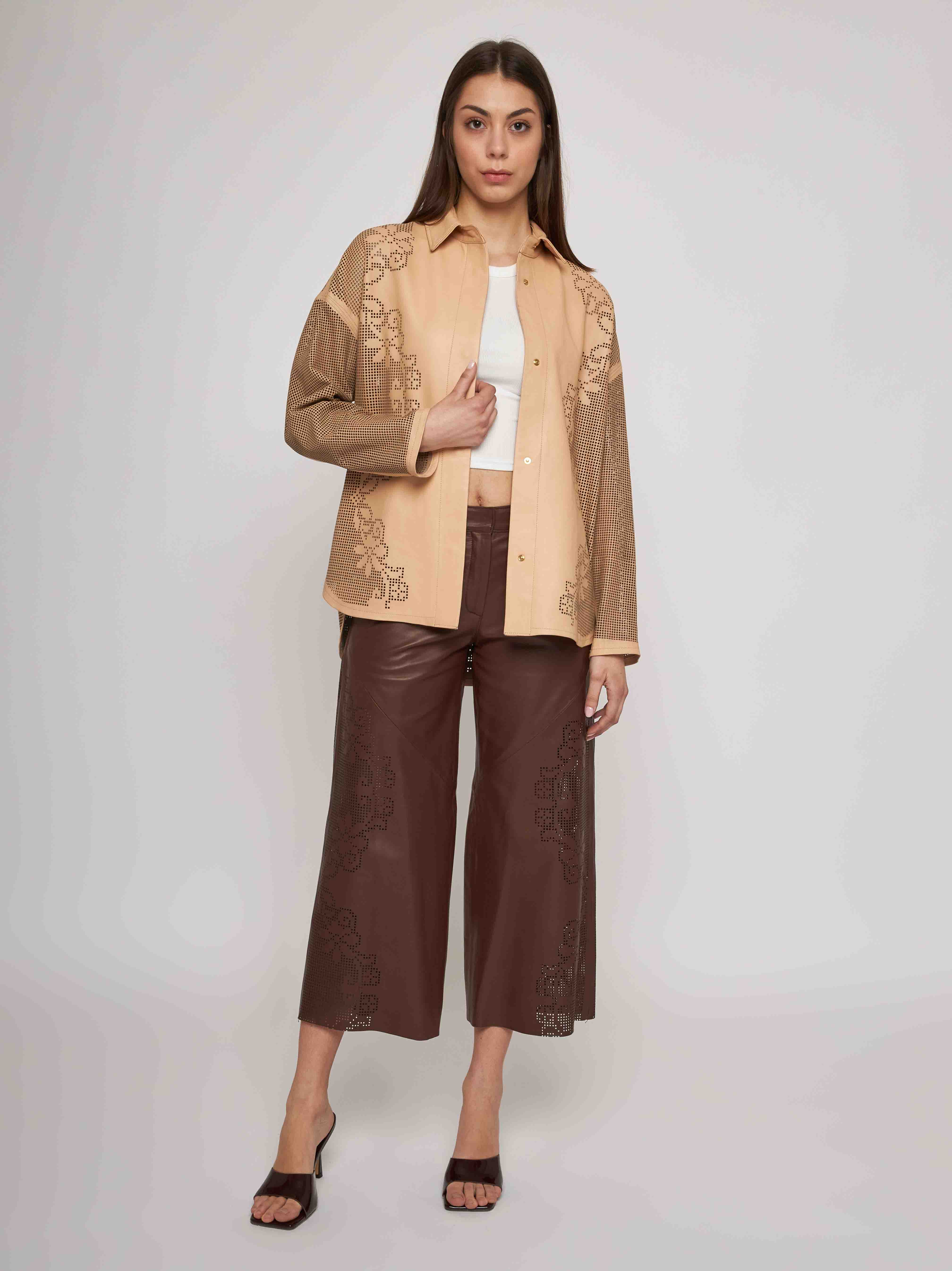 Laser cut mou nappa shirt 33CM06-10101/11