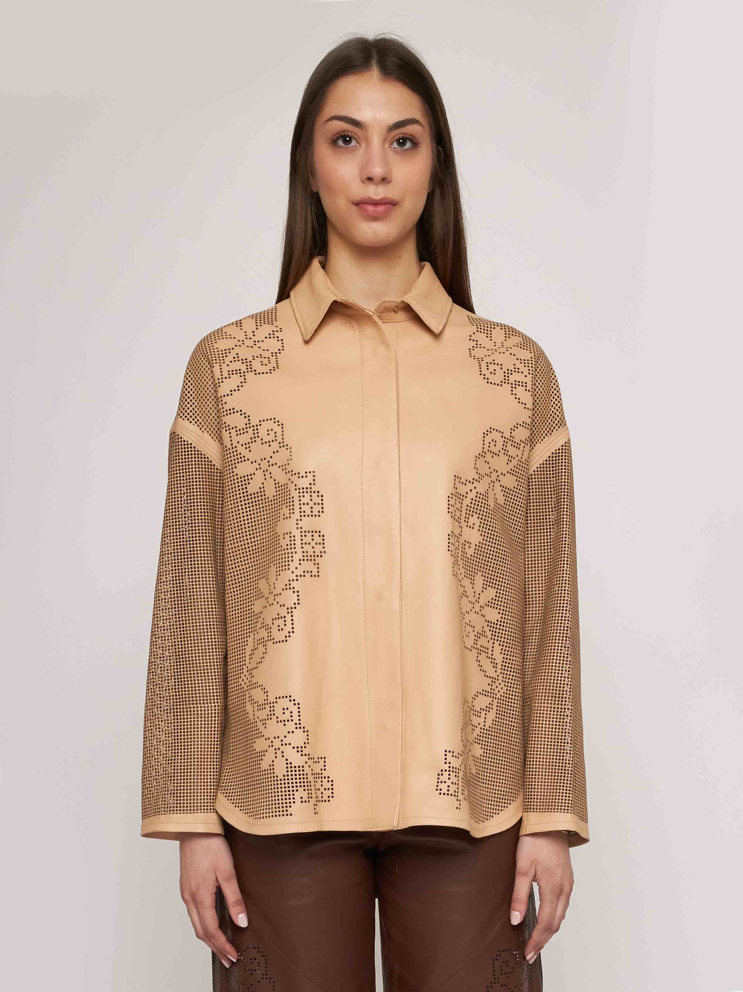 Laser cut mou nappa shirt 33CM06-10101/11