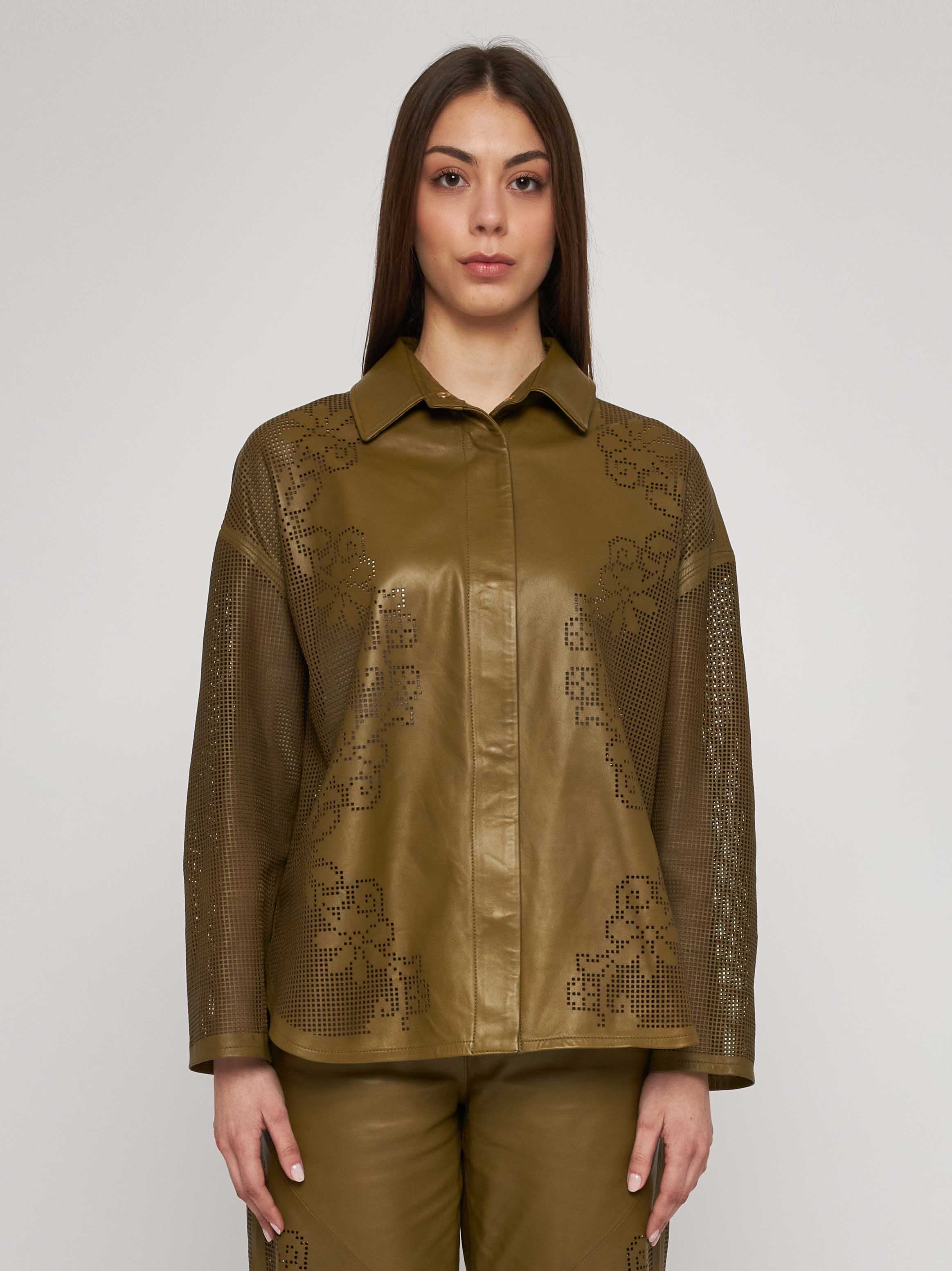 Camicia in nappa laserata 33CM06-10101/11