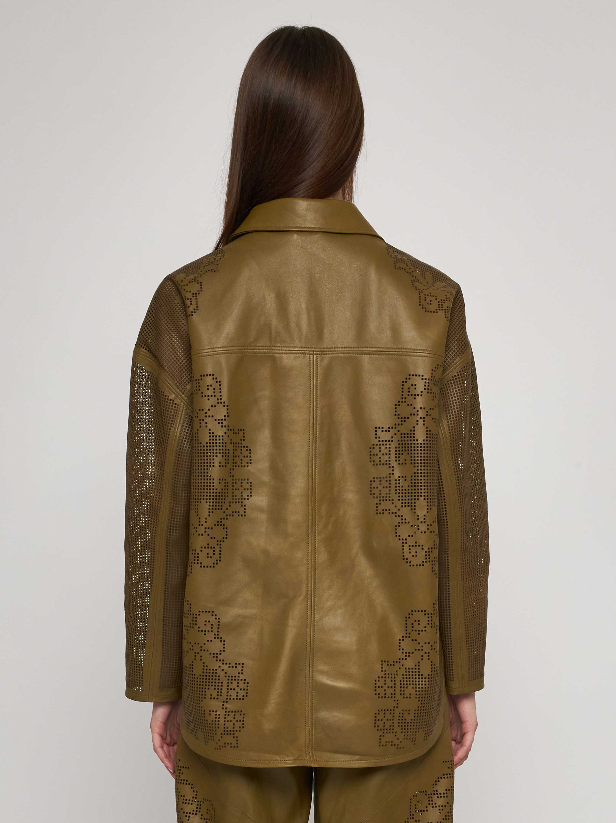 Laser cut nappa shirt 33CM06-10101/11