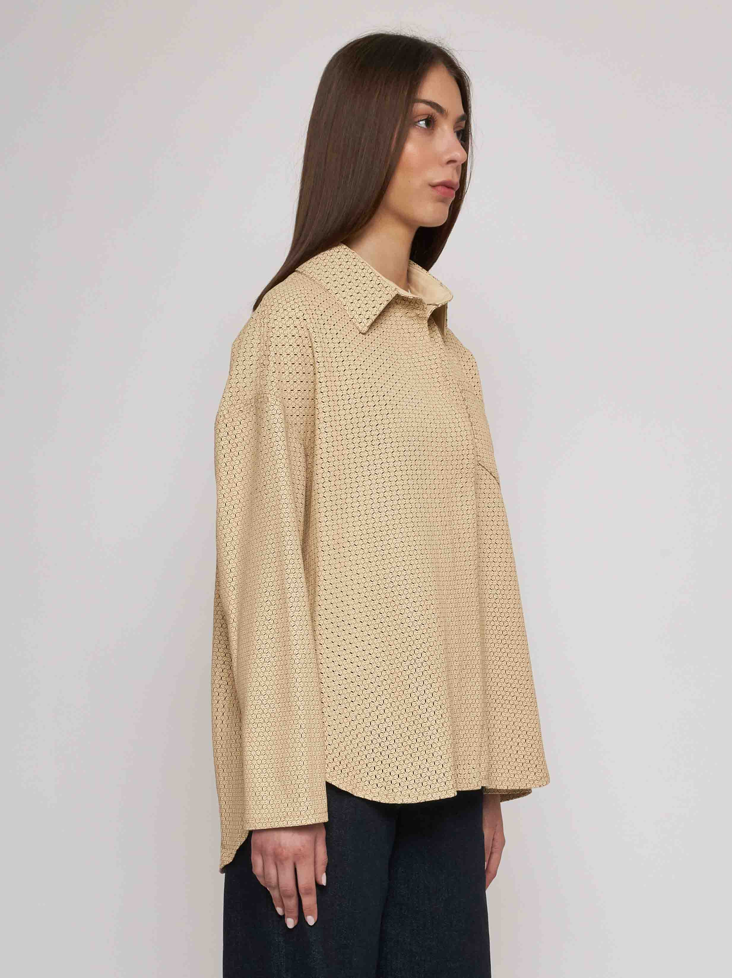 All laser cut nappa shirt 33CM017-10101/12