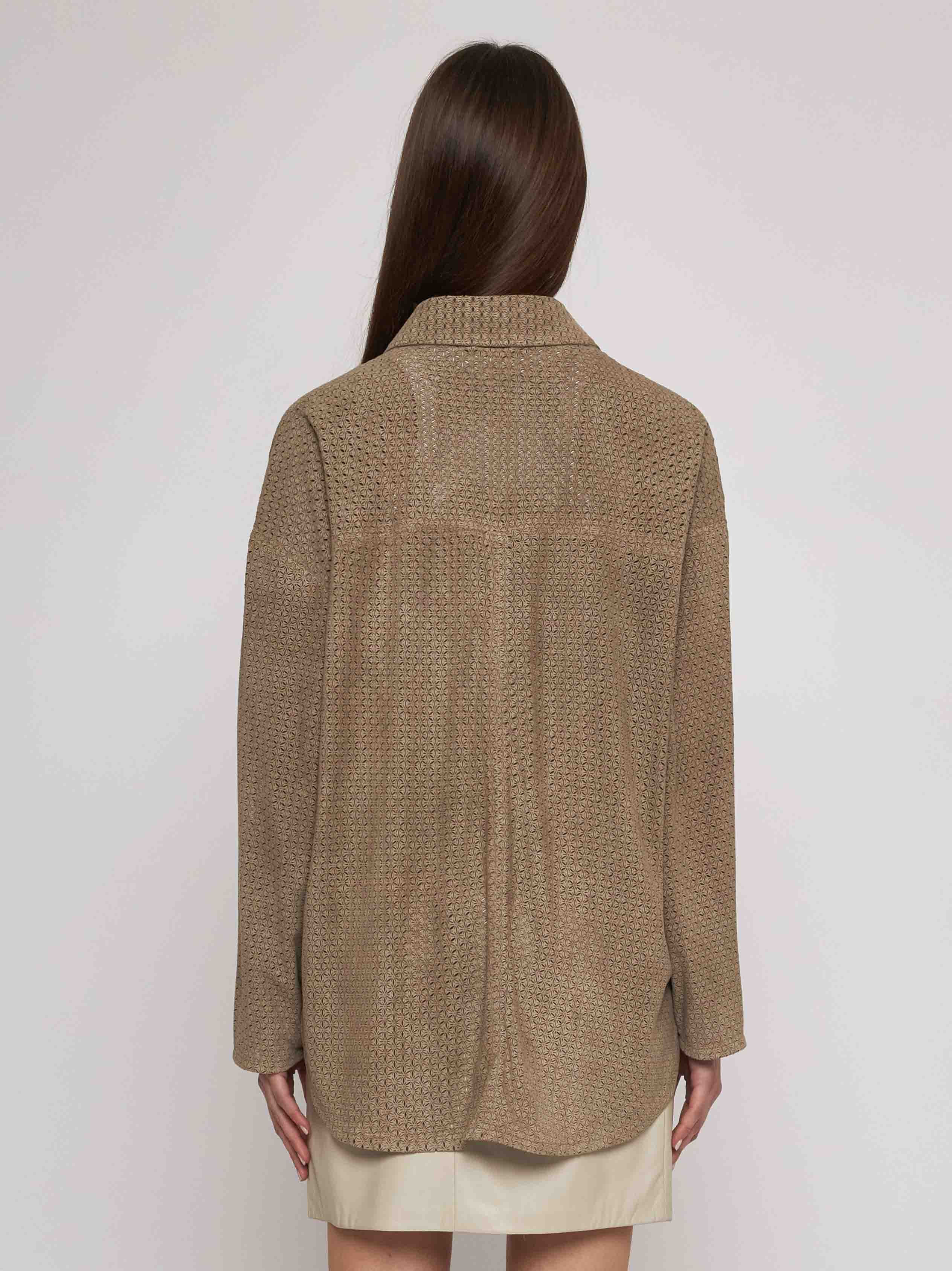 Lasered suede shirt 33CM17-10201/12