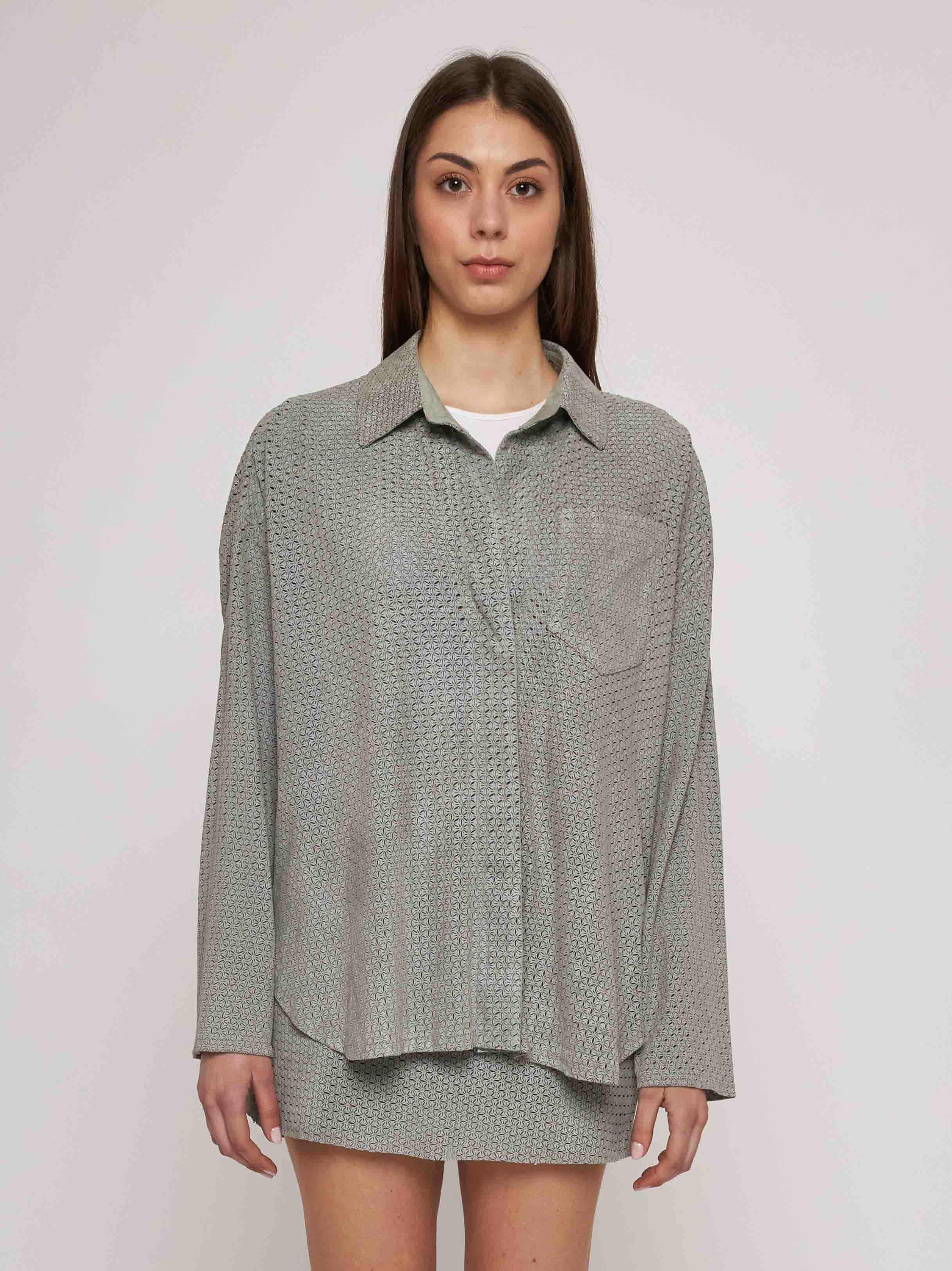 Camicia in camoscio laserato 33CM17-10201/12