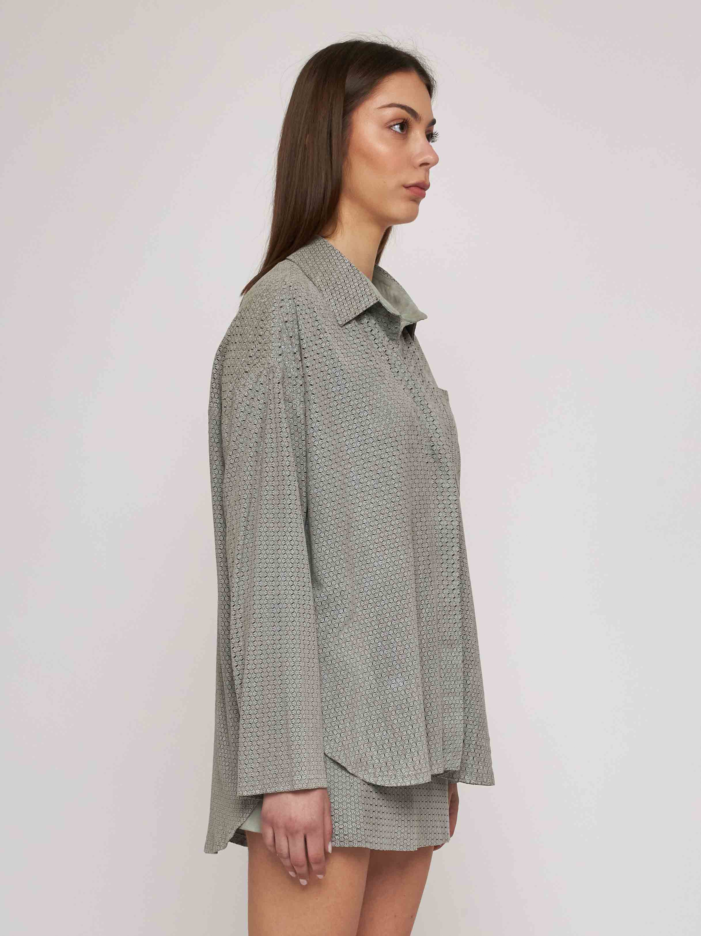 Lasered suede shirt 33CM17-10201/12