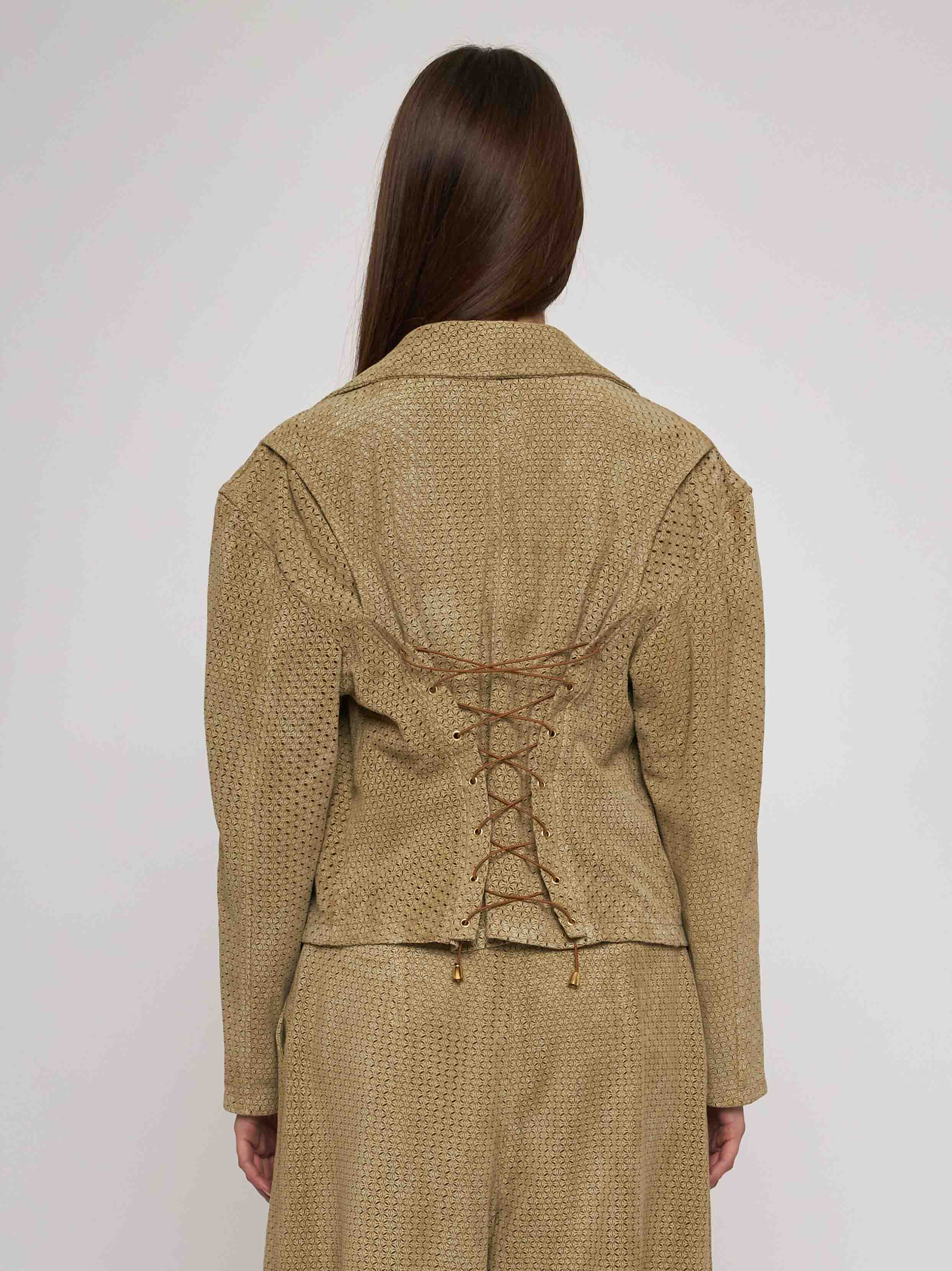 Chiodo in morbido camoscio laserato .33GB25-10201/12