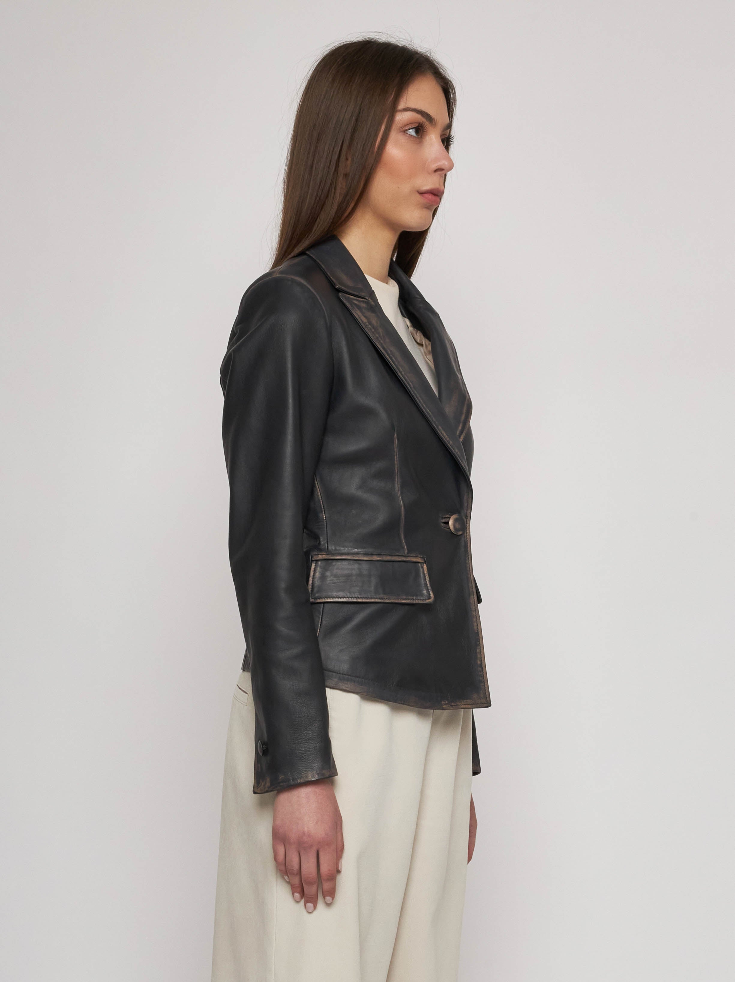 Blazer in antique nappa leather 33GC24 - 20121/7