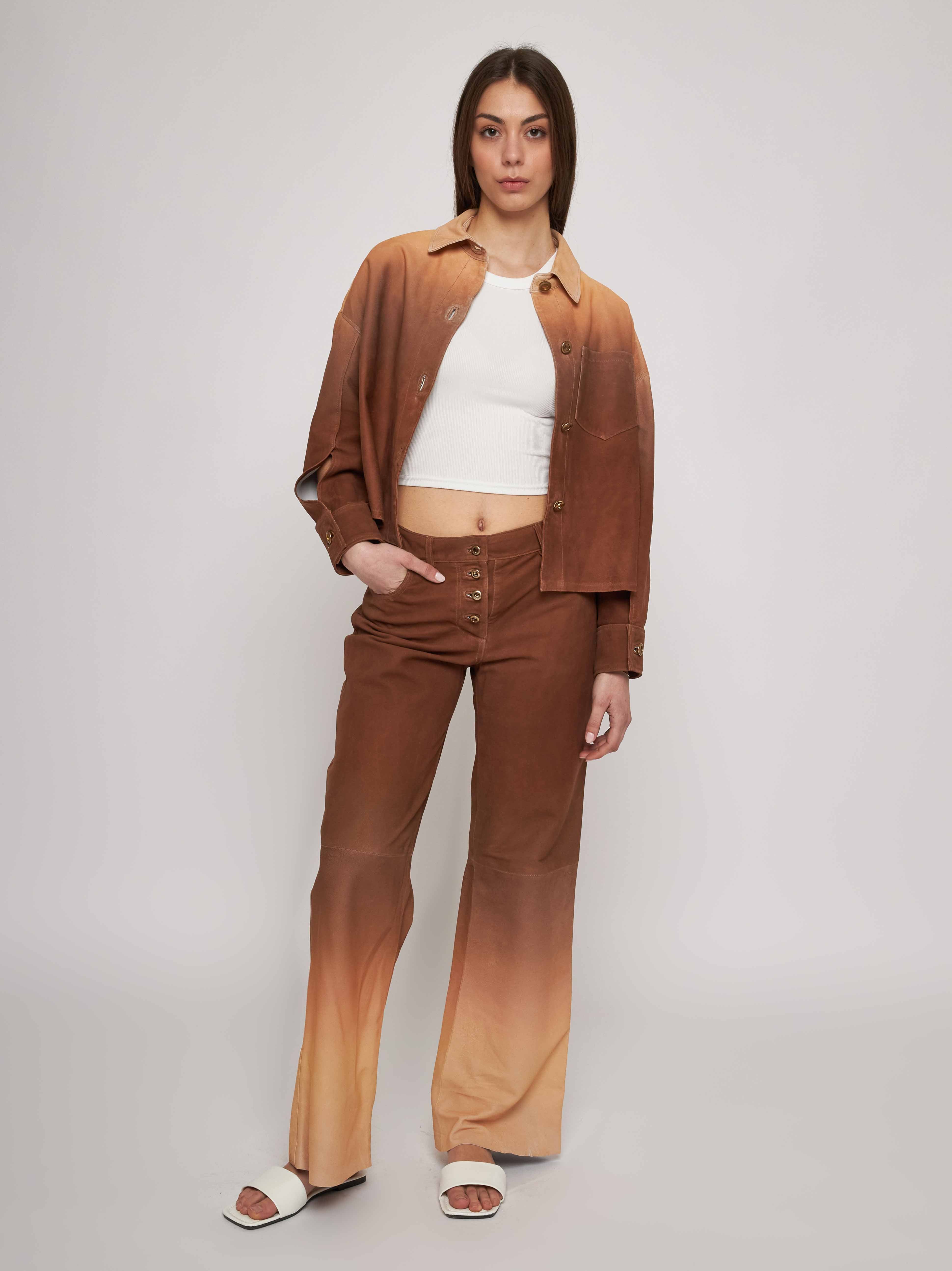 Pantalone in camoscio degradè D33PA03B - 31527/9