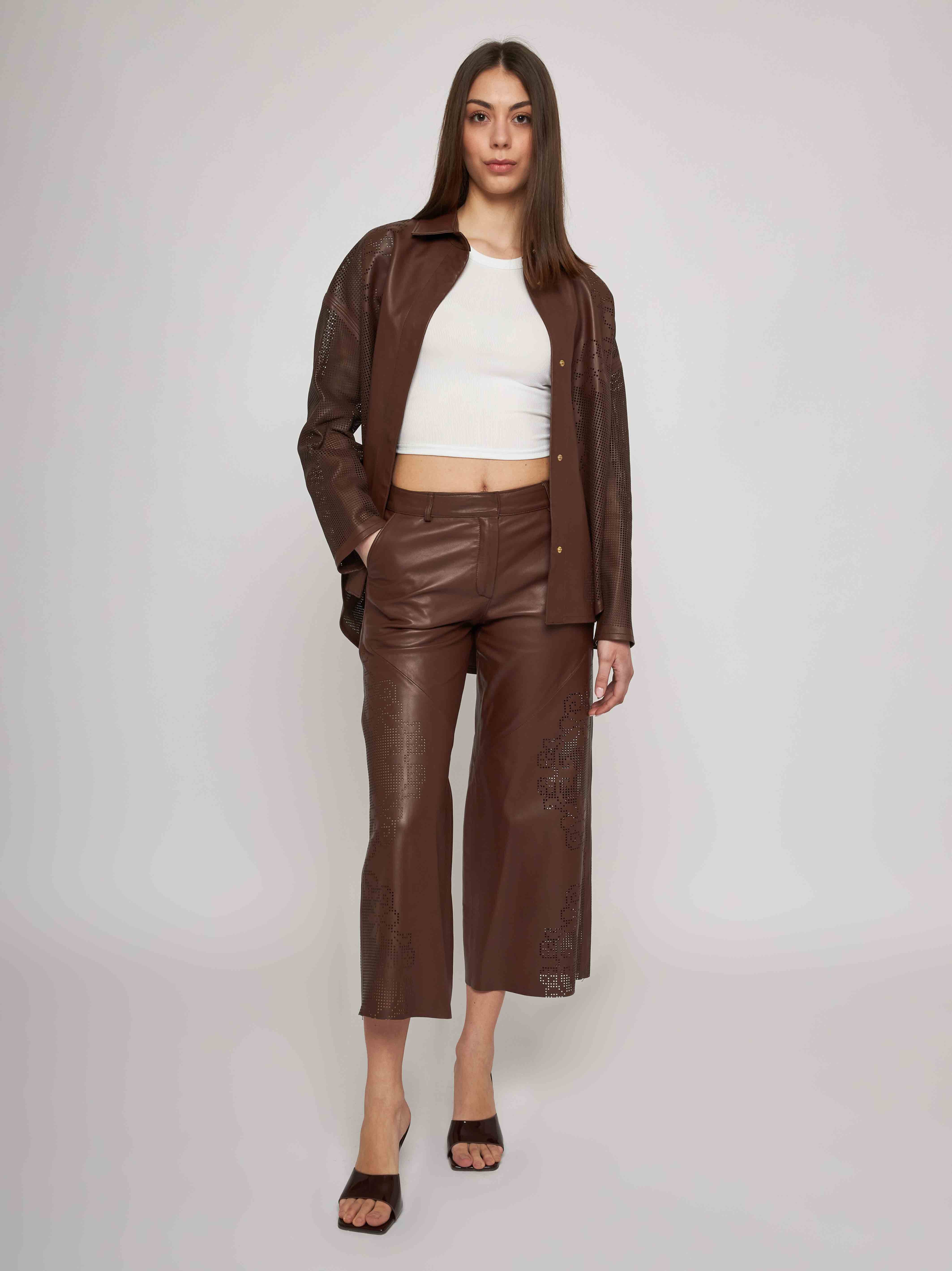 Laser cut nappa trousers 33PA07-10101/11