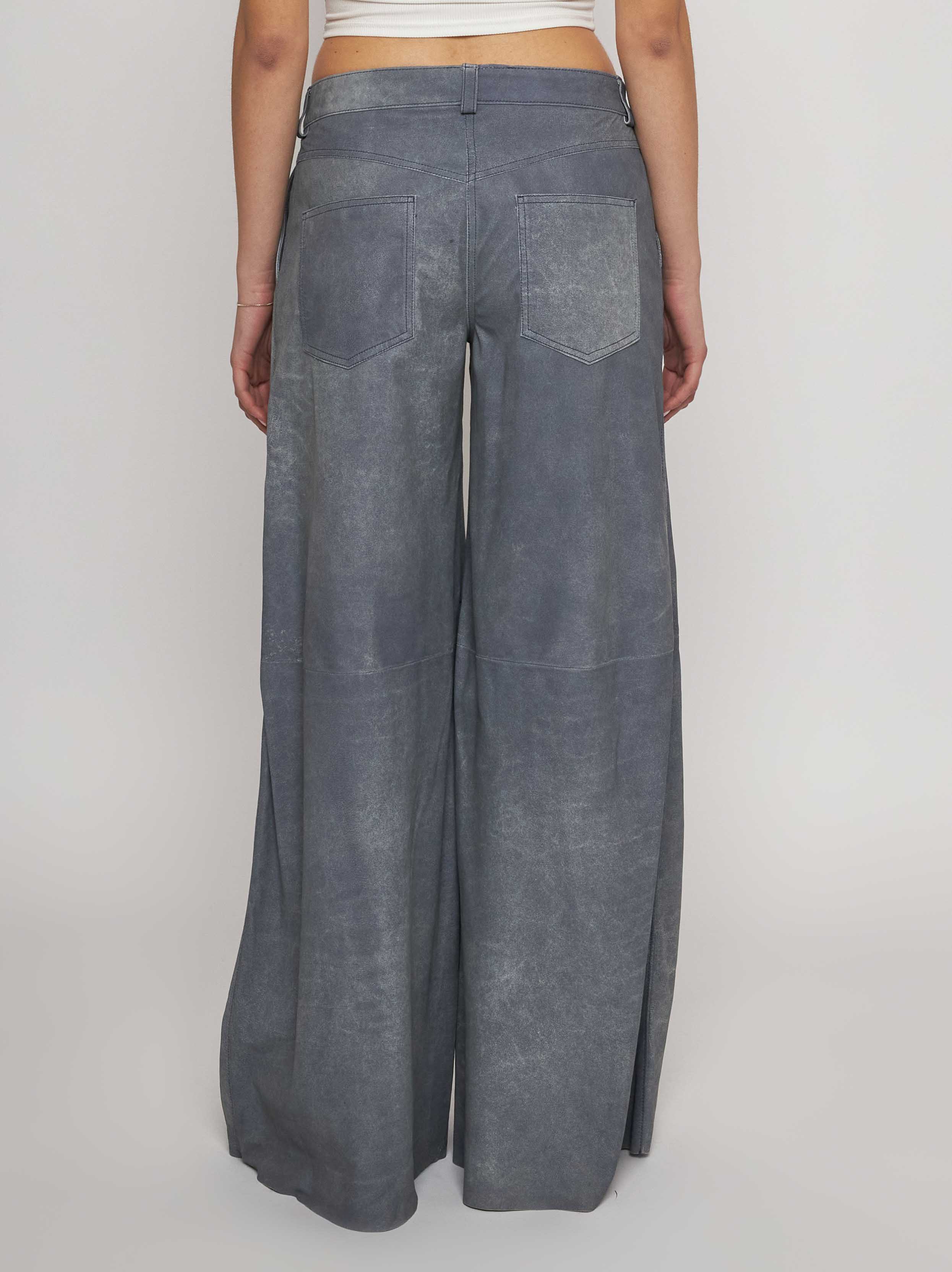 Nappa leather trousers with jeans effect 33PA26-31626
