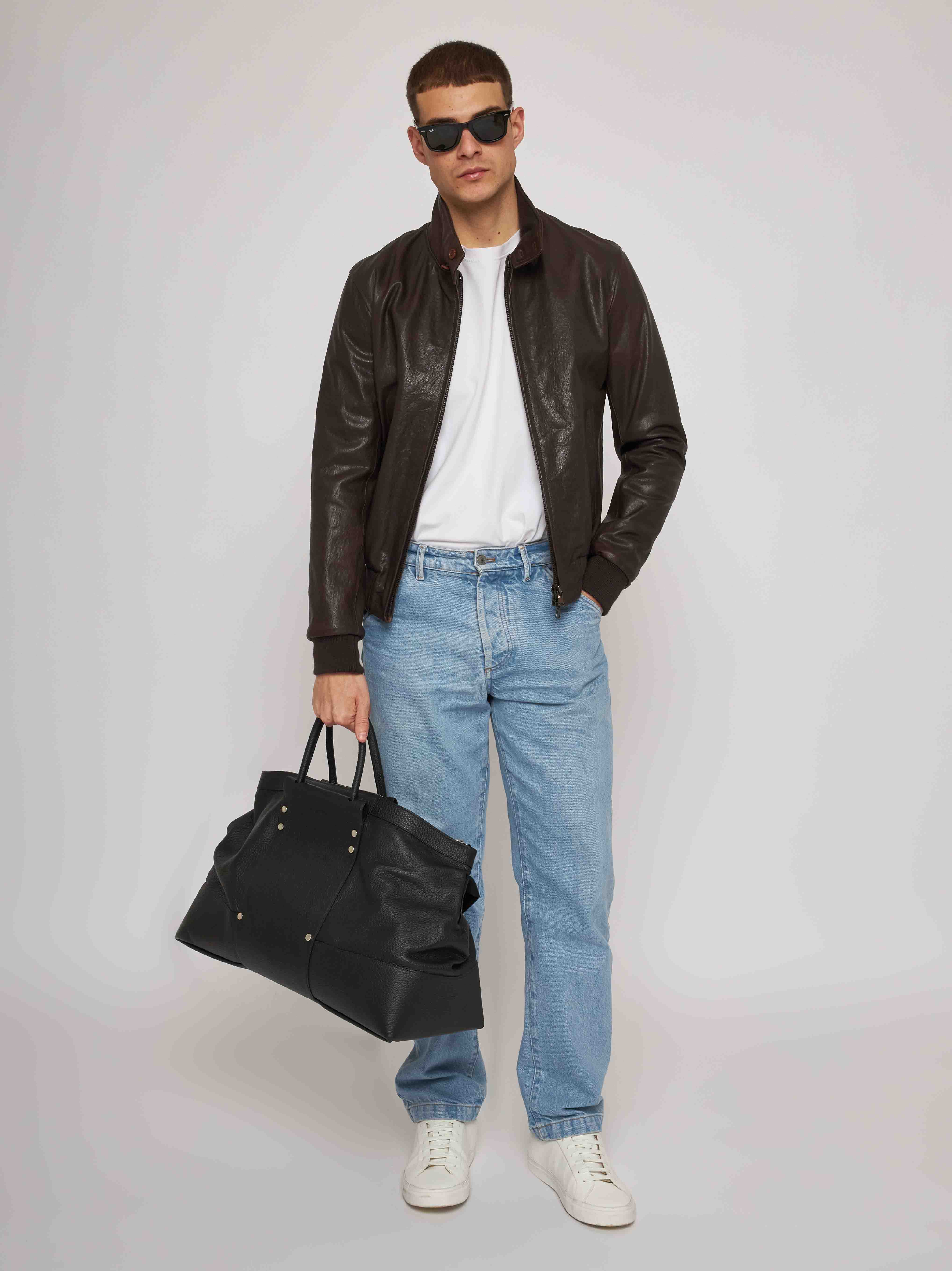 Dark brown wash nappa jacket 51220-901014/29