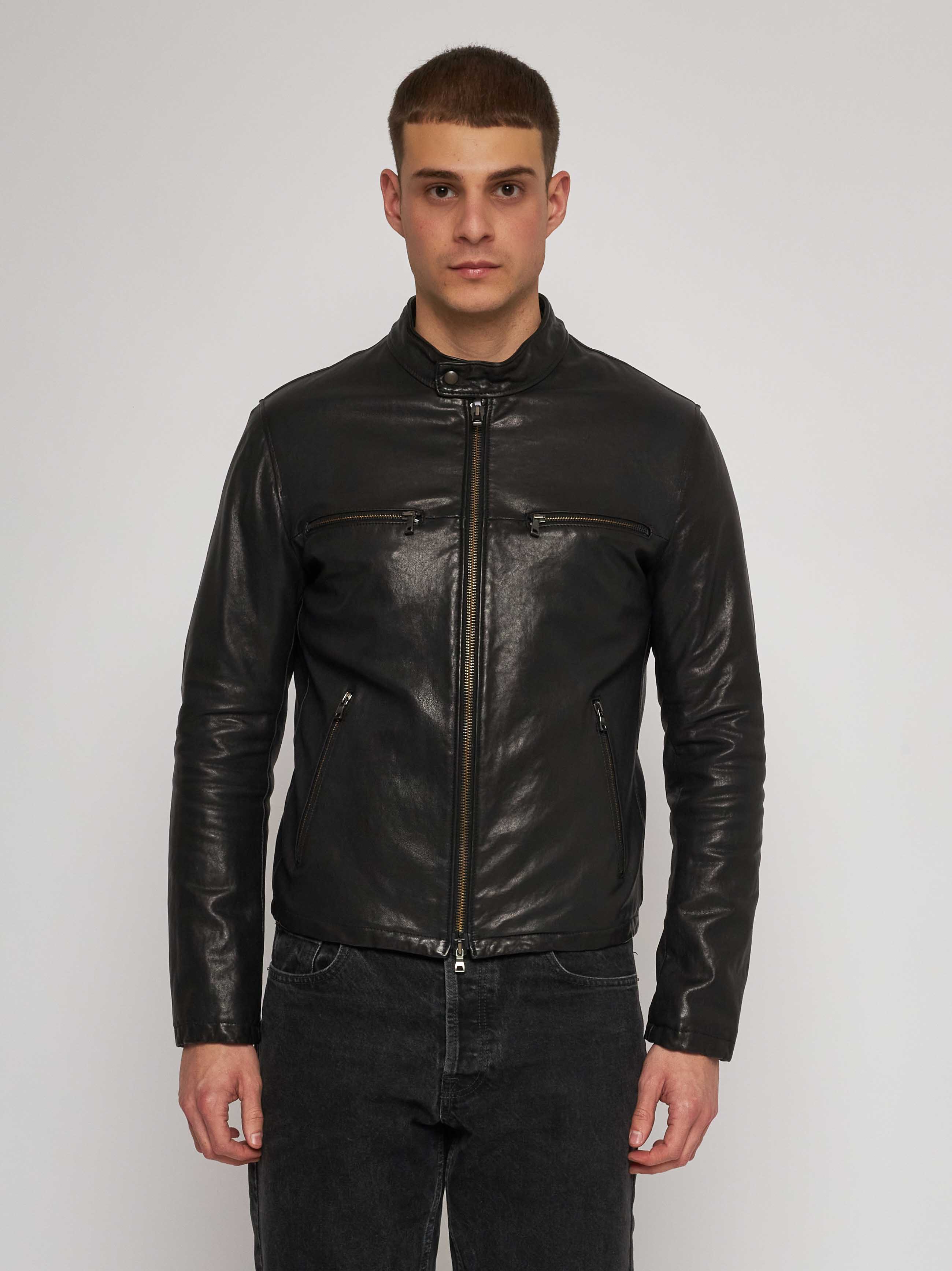 Black wash nappa jacket 51222-90104/29