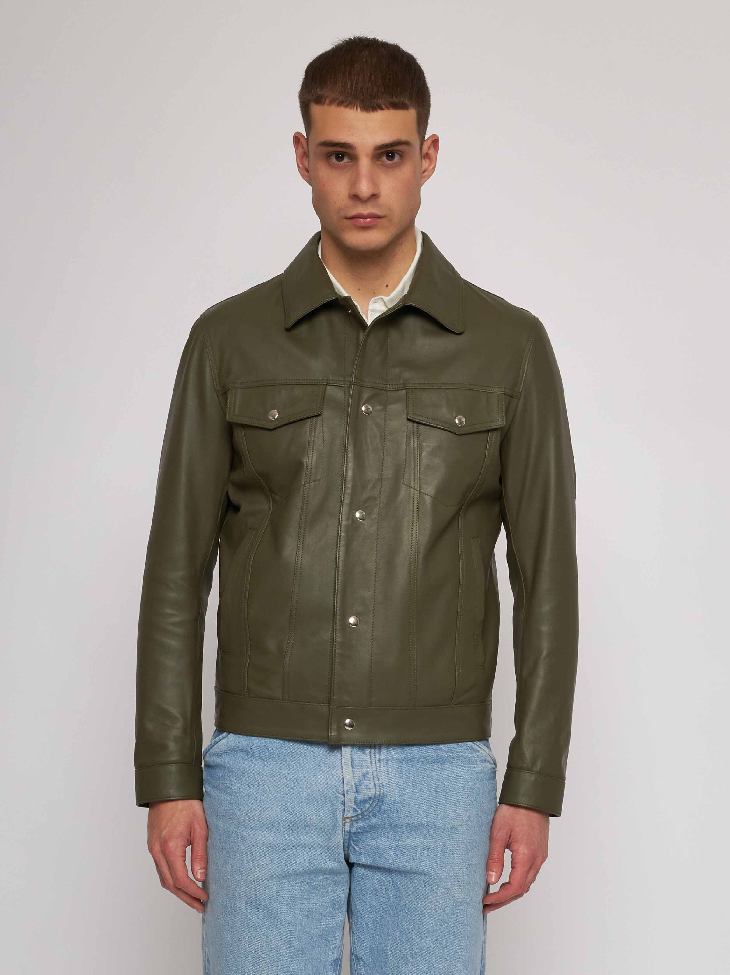 Giubbino in nappa verde 51272B -10101_54