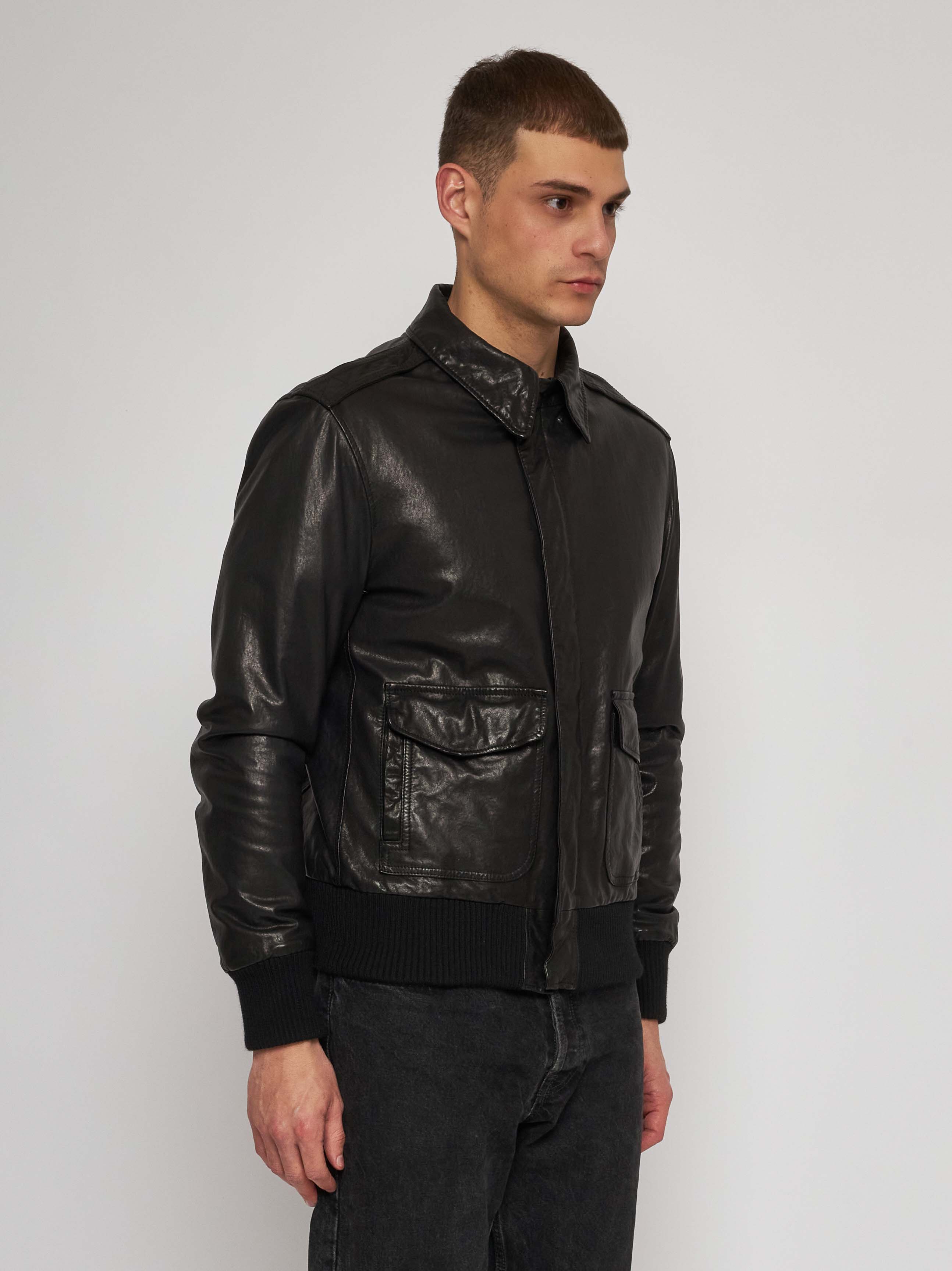 Blouson in nappa wash nera 51278-90120