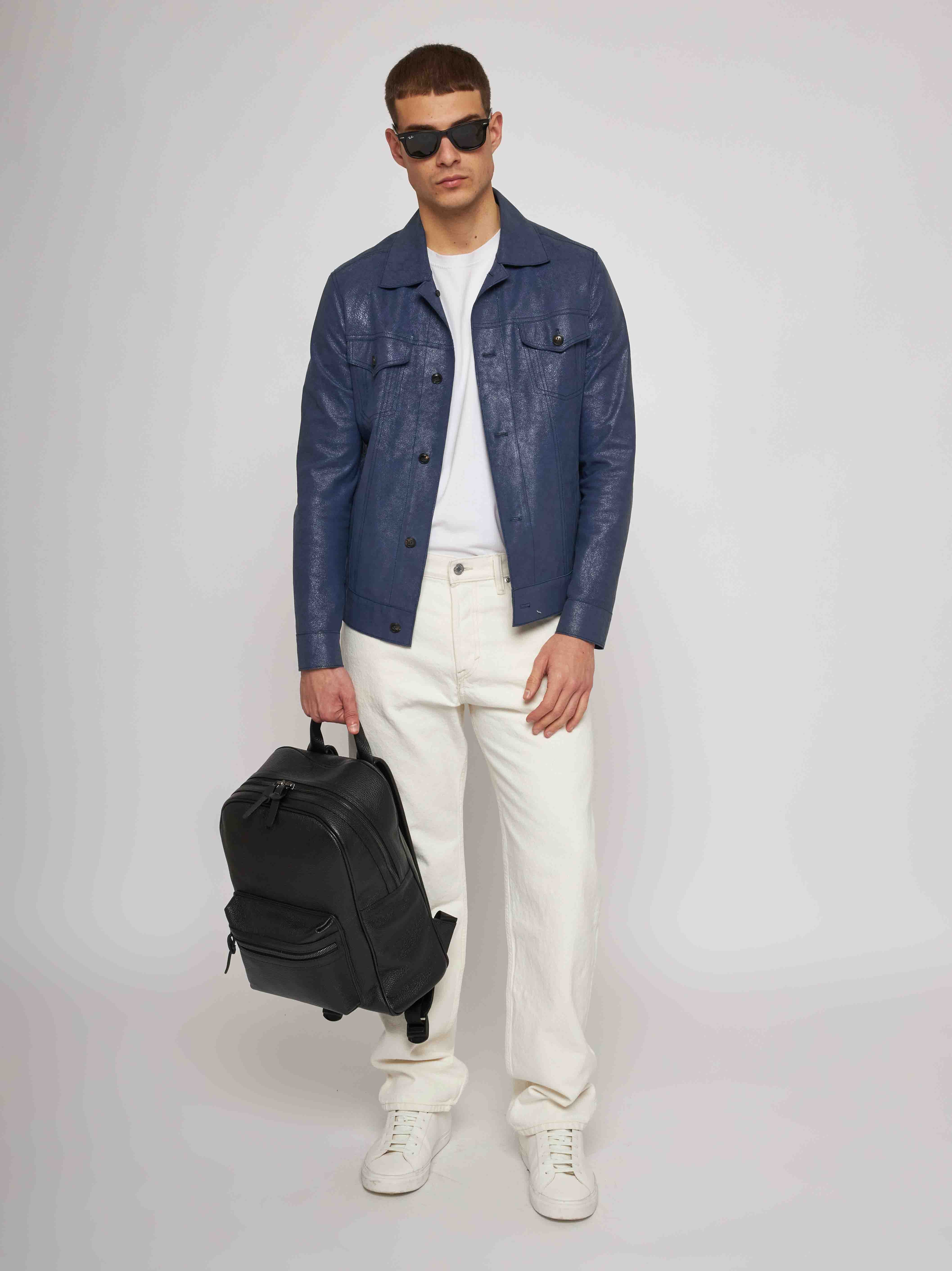 Navy blue nappa jacket 51281-90124