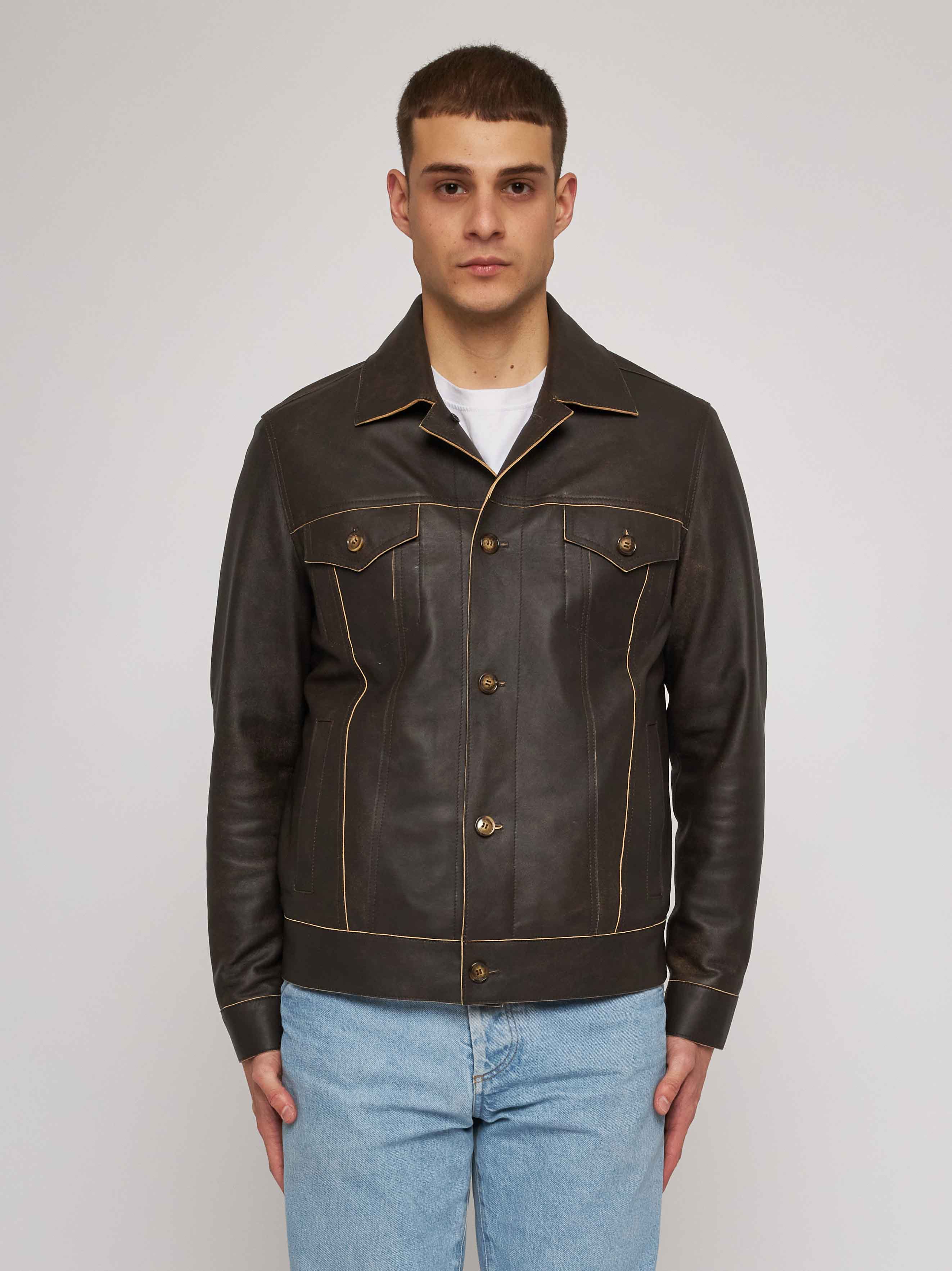 Dark brown nappa leather jacket 51281B-20121/7