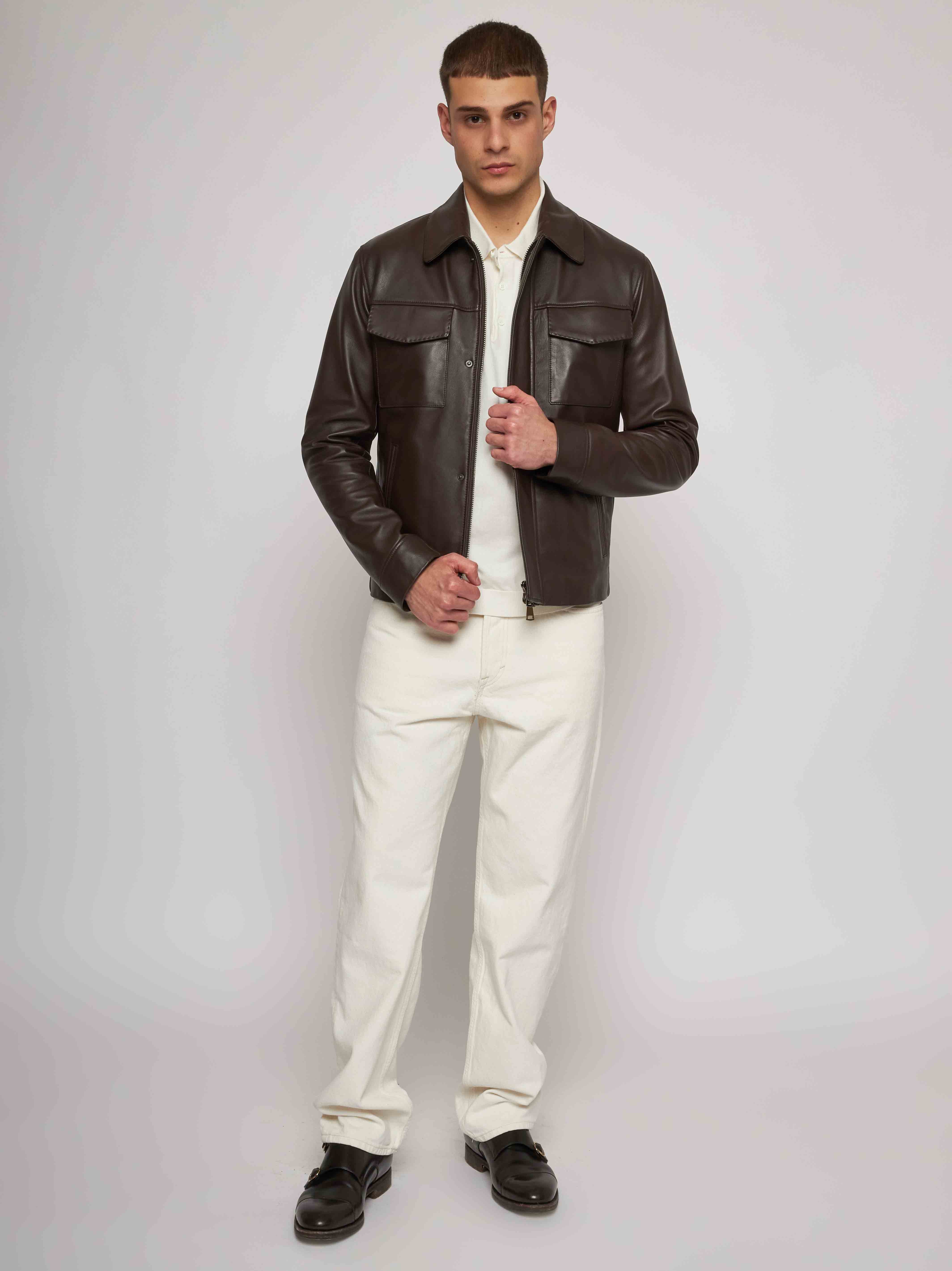Brown nappa jacket 51282D/10101