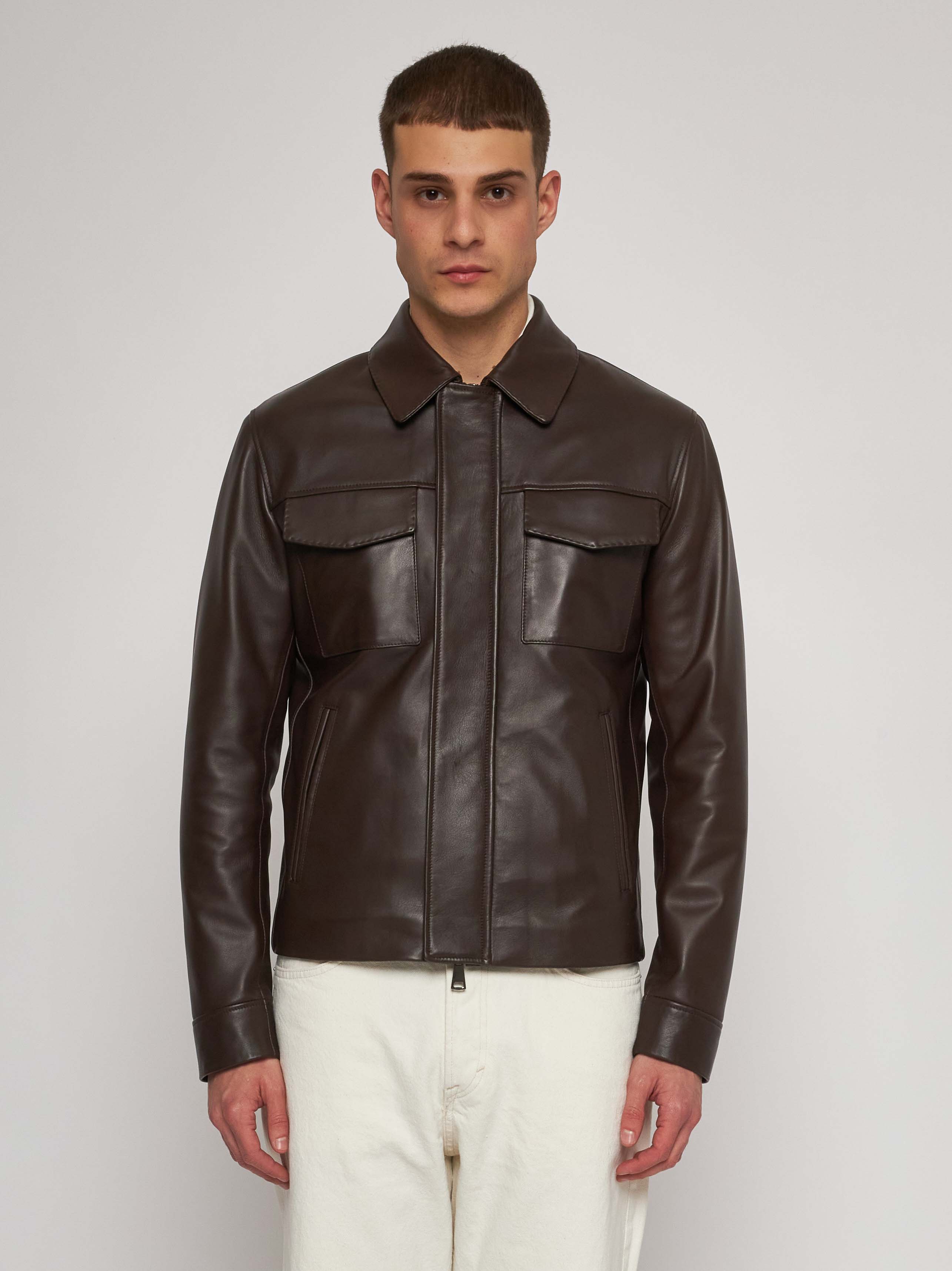 Brown nappa jacket 51282D/10101