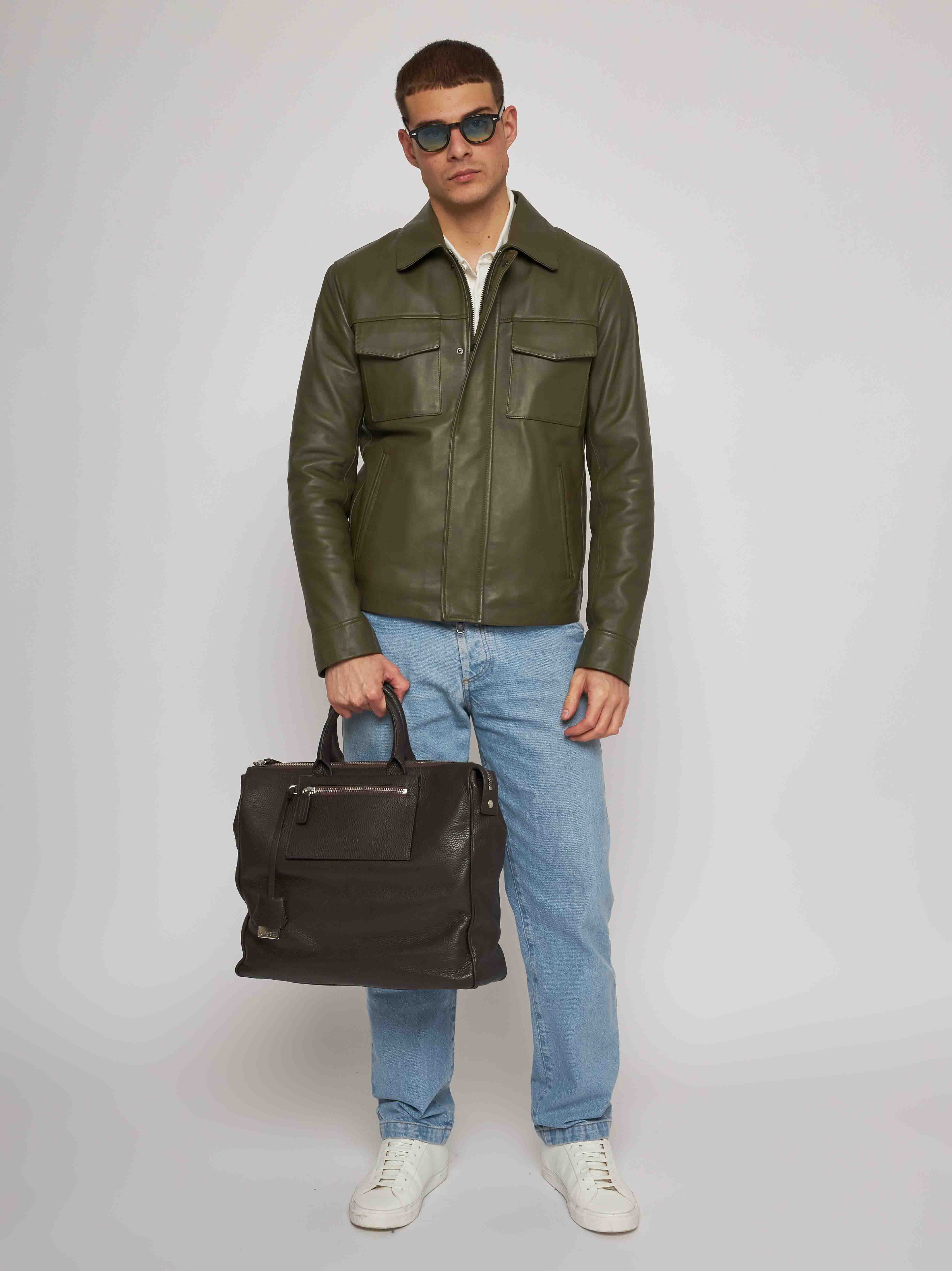 Green nappa jacket 51282D/10101