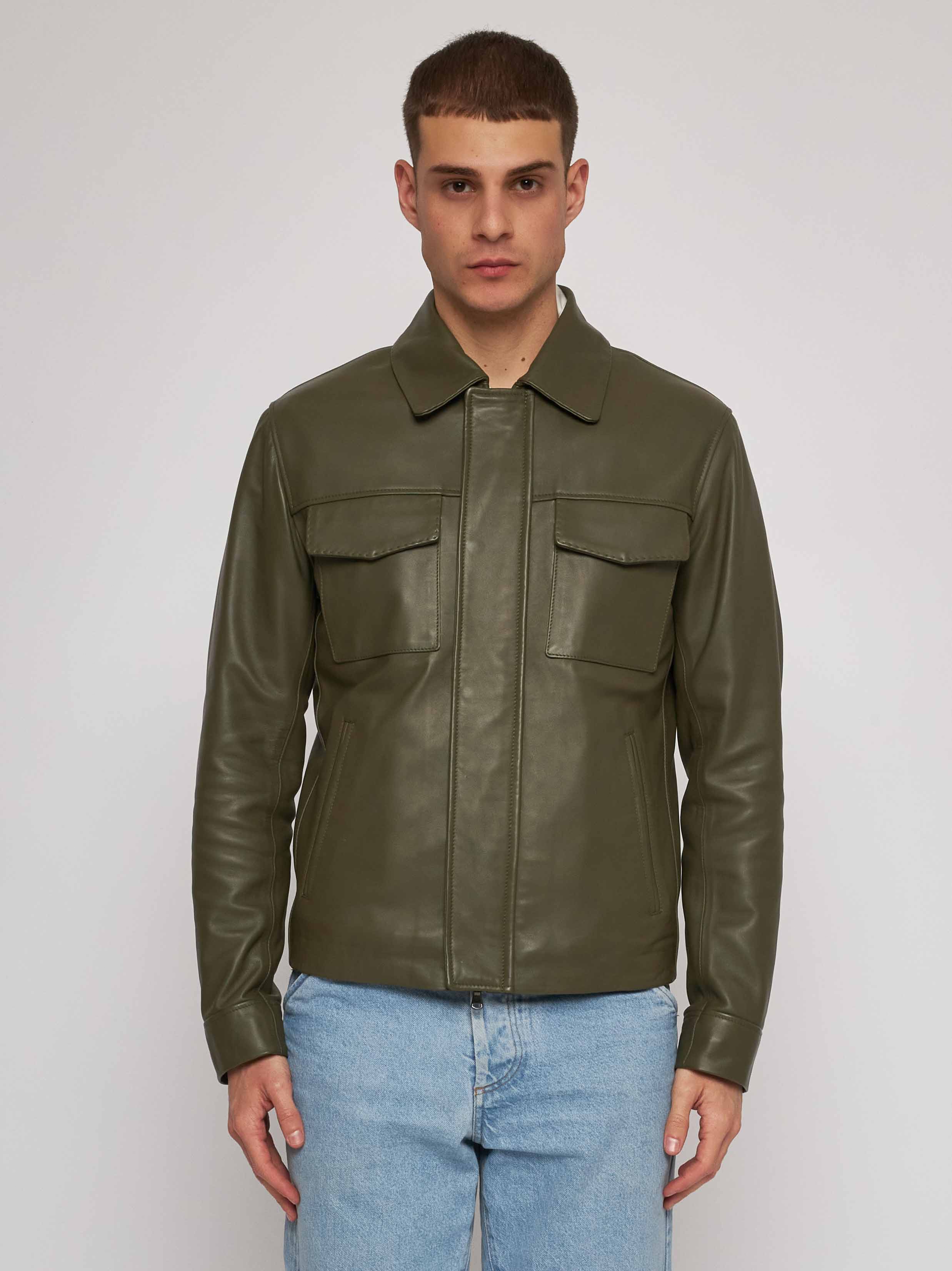 Green nappa jacket 51282D/10101