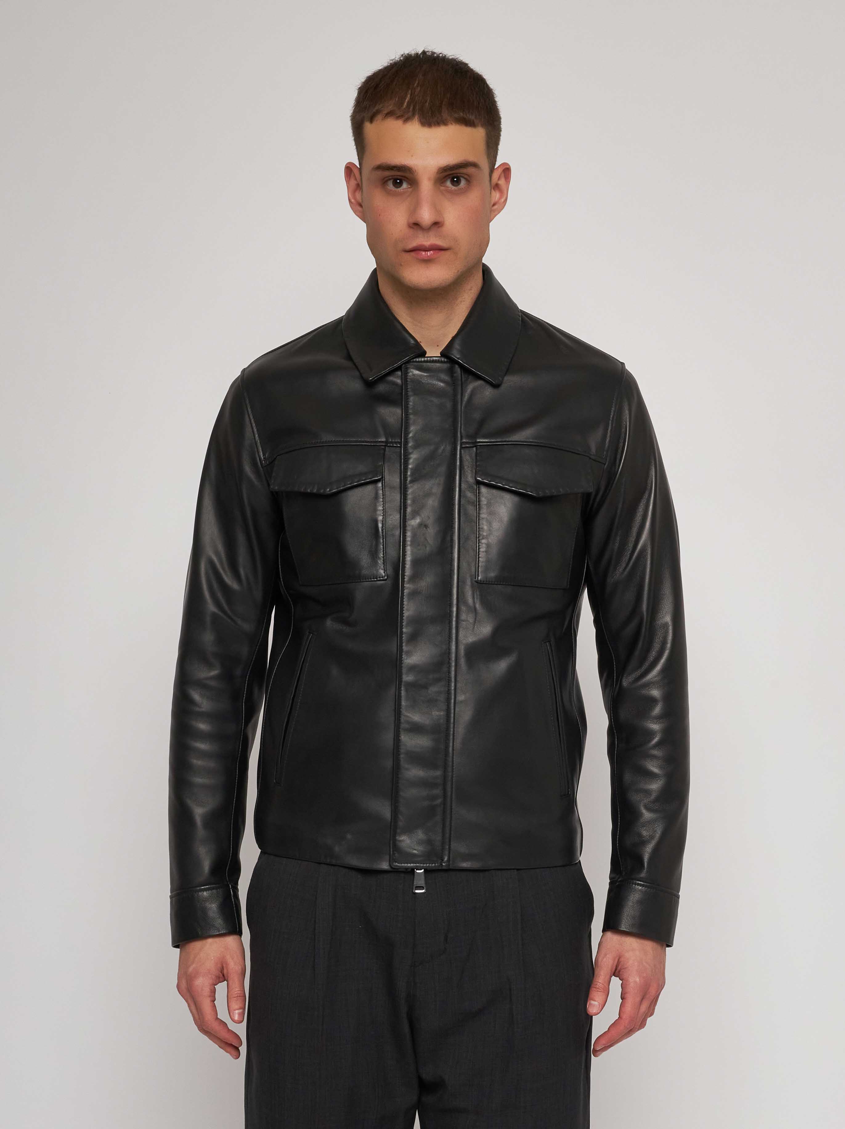 Black nappa jacket 51282D/10101