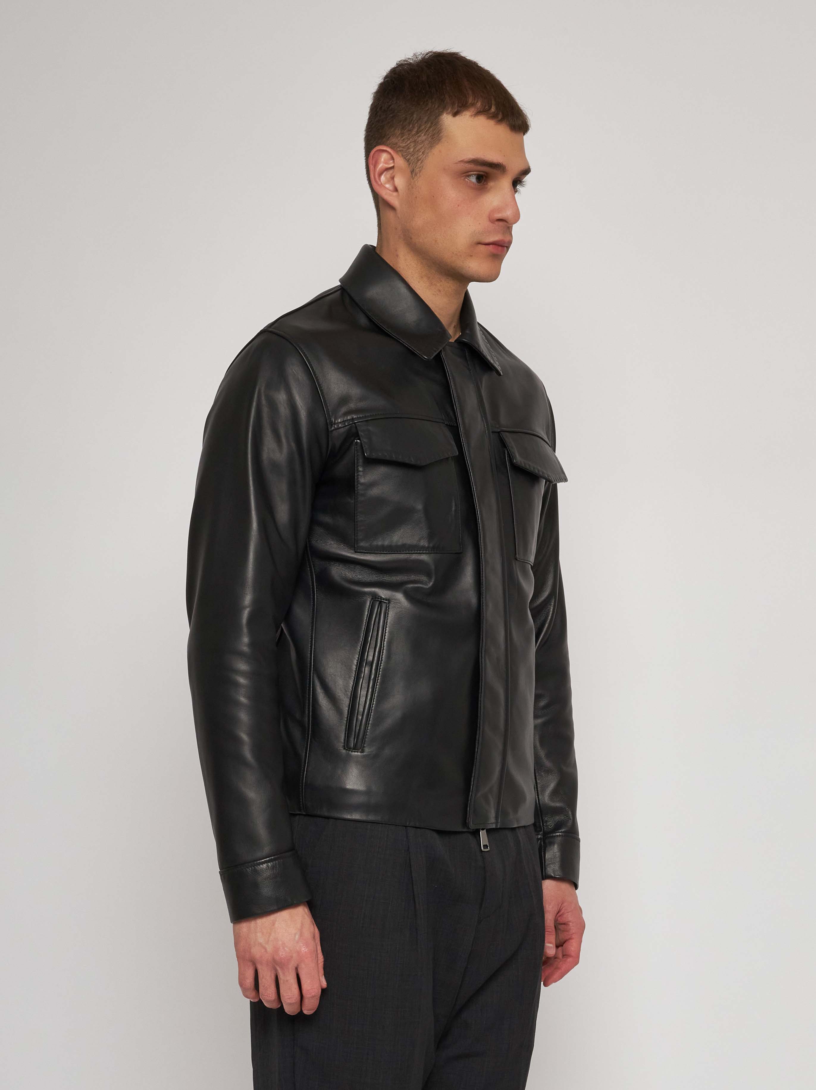 Black nappa jacket 51282D/10101