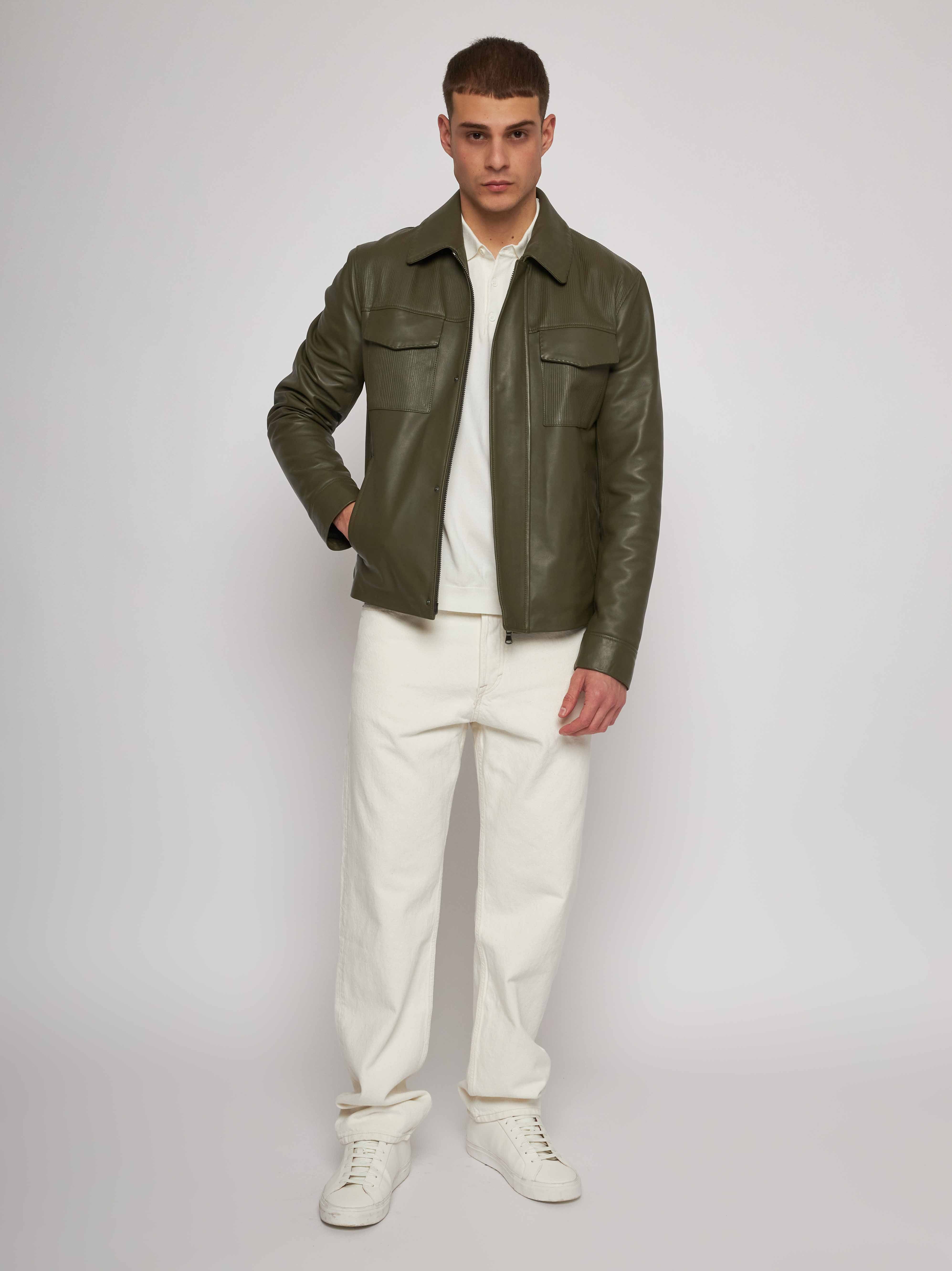 Giubbino in nappa verde 51282D-10130/14