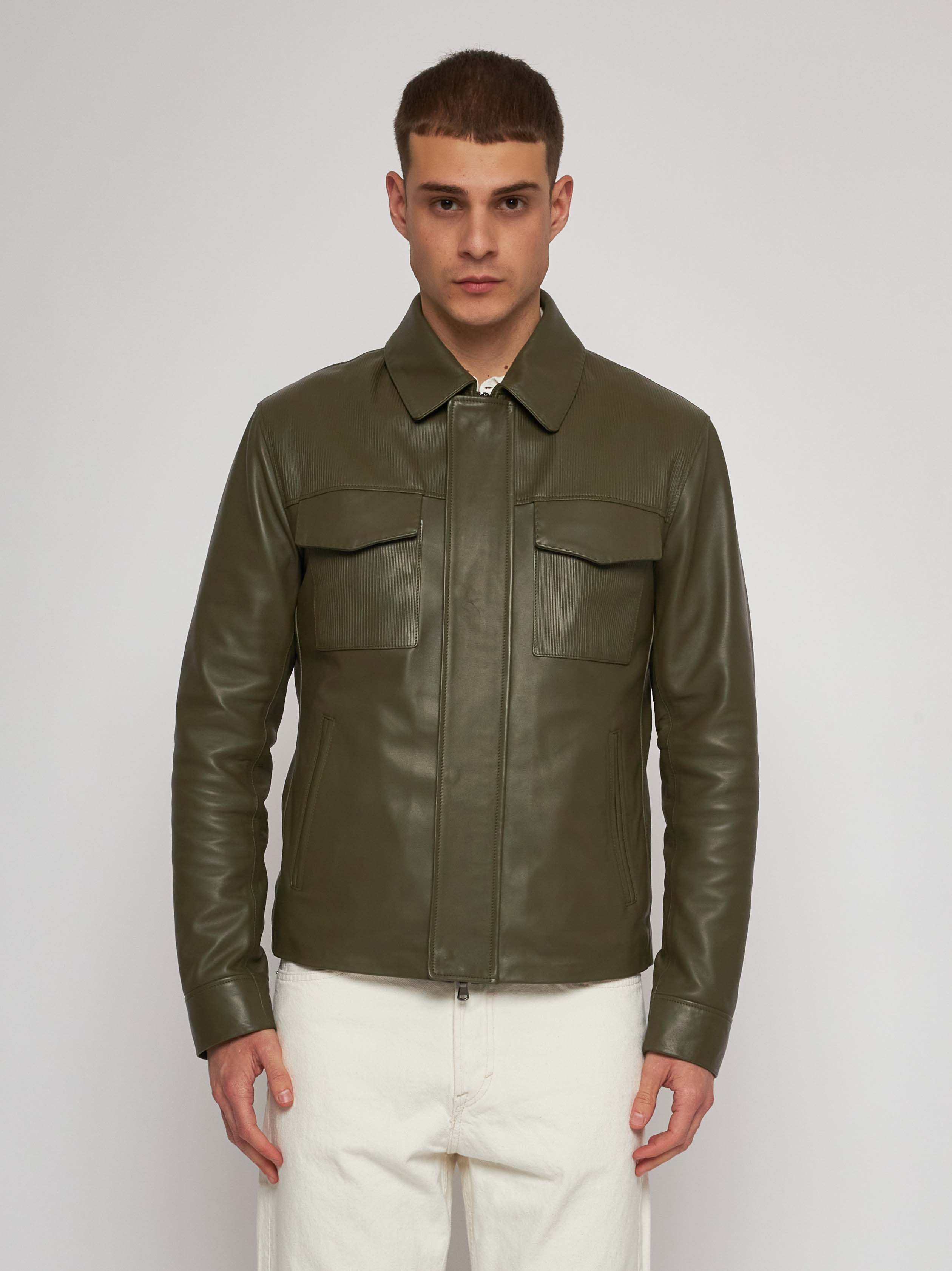 Giubbino in nappa verde 51282D-10130/14