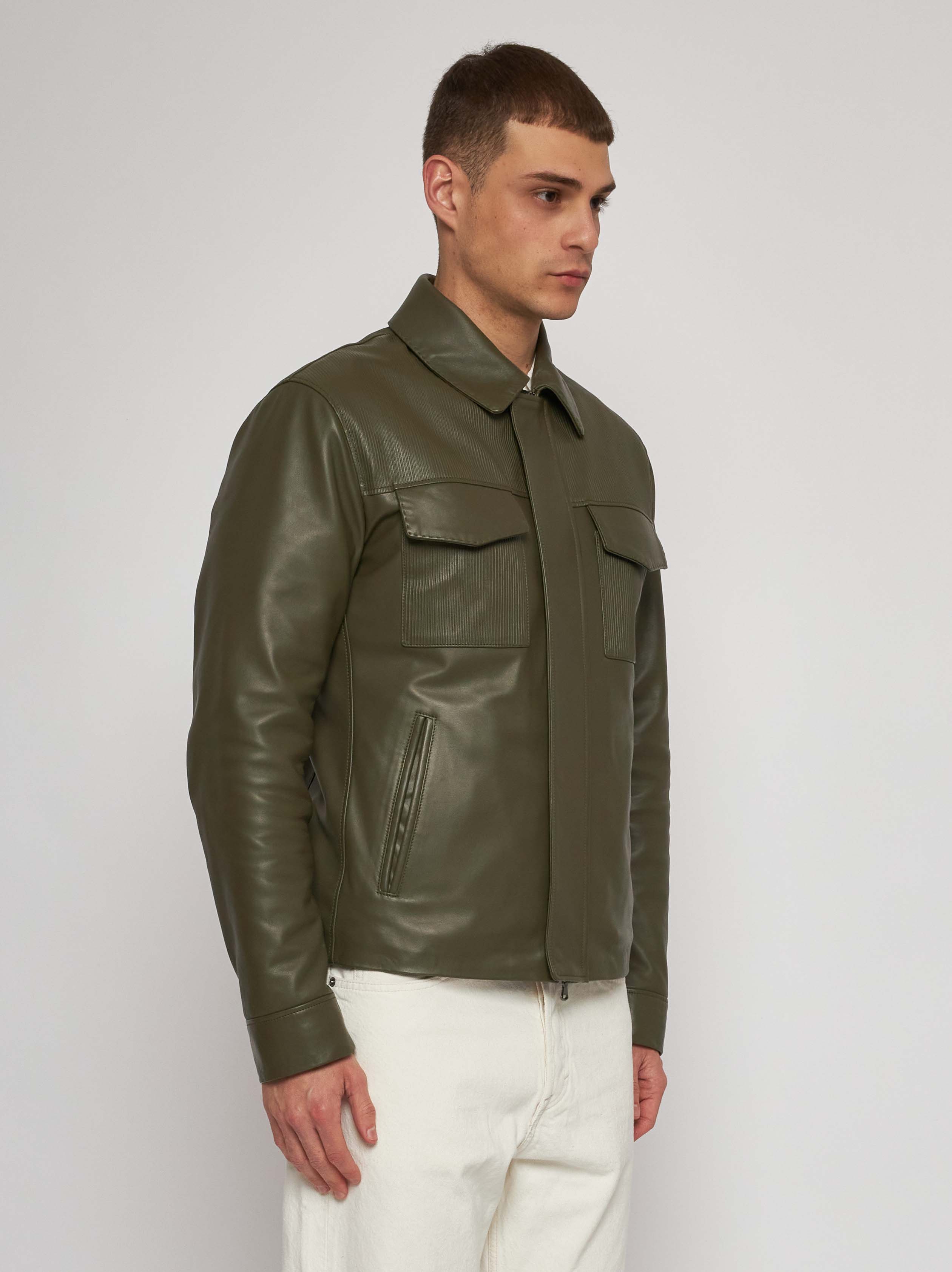 Giubbino in nappa verde 51282D-10130/14