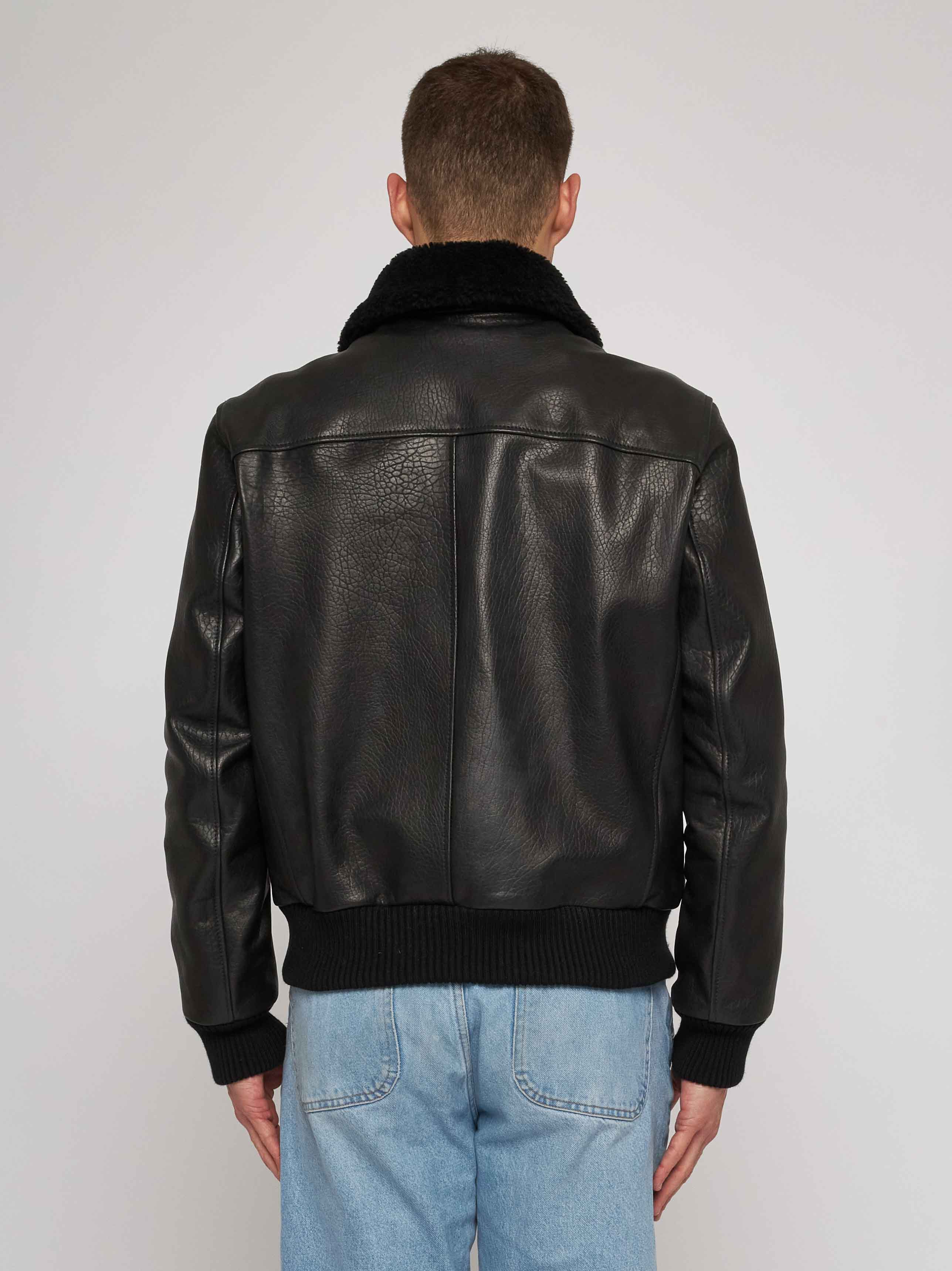 Blouson  in nappa  con collo in montone 51283B-90108