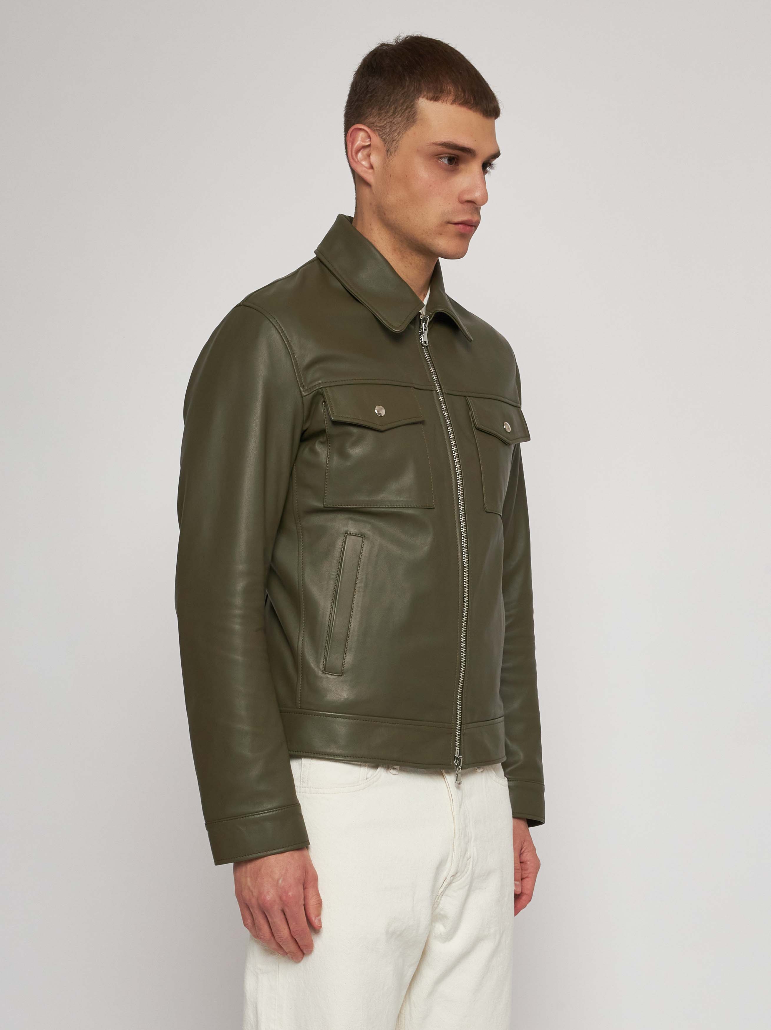 Giubbino in nappa verde 51284 -10101